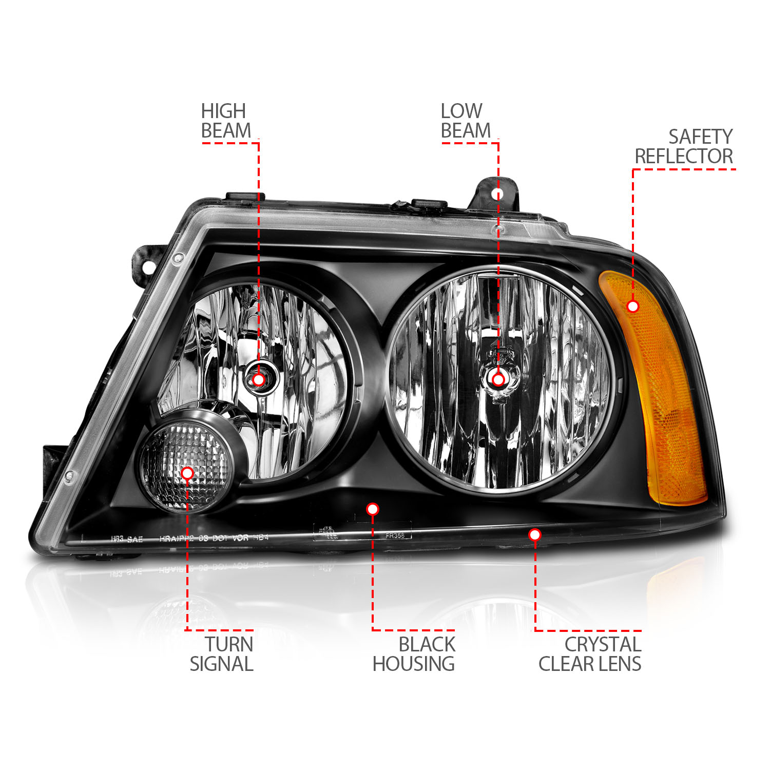 ANZO USA Crystal Headlight Set 111045