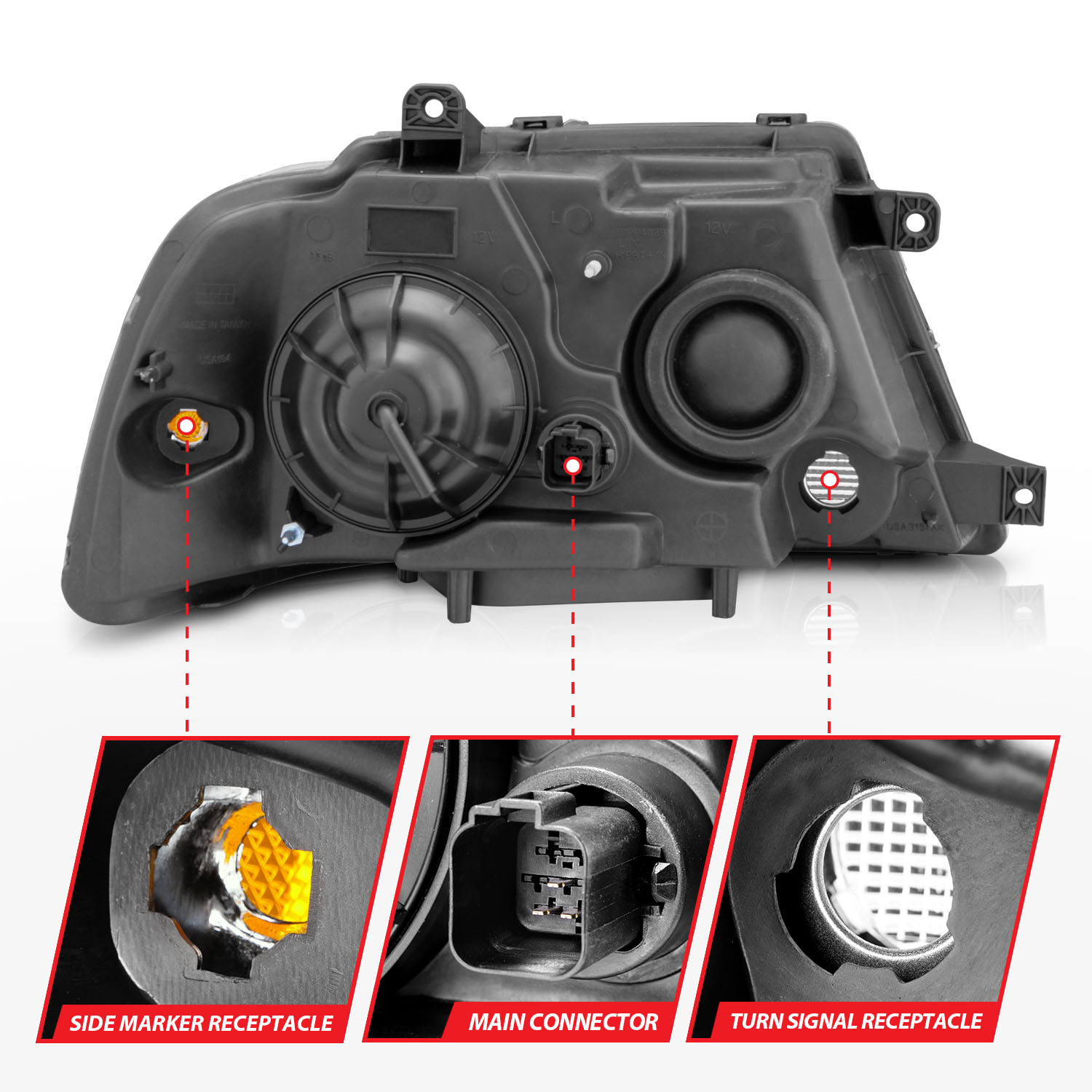 ANZO USA Crystal Headlight Set 111045