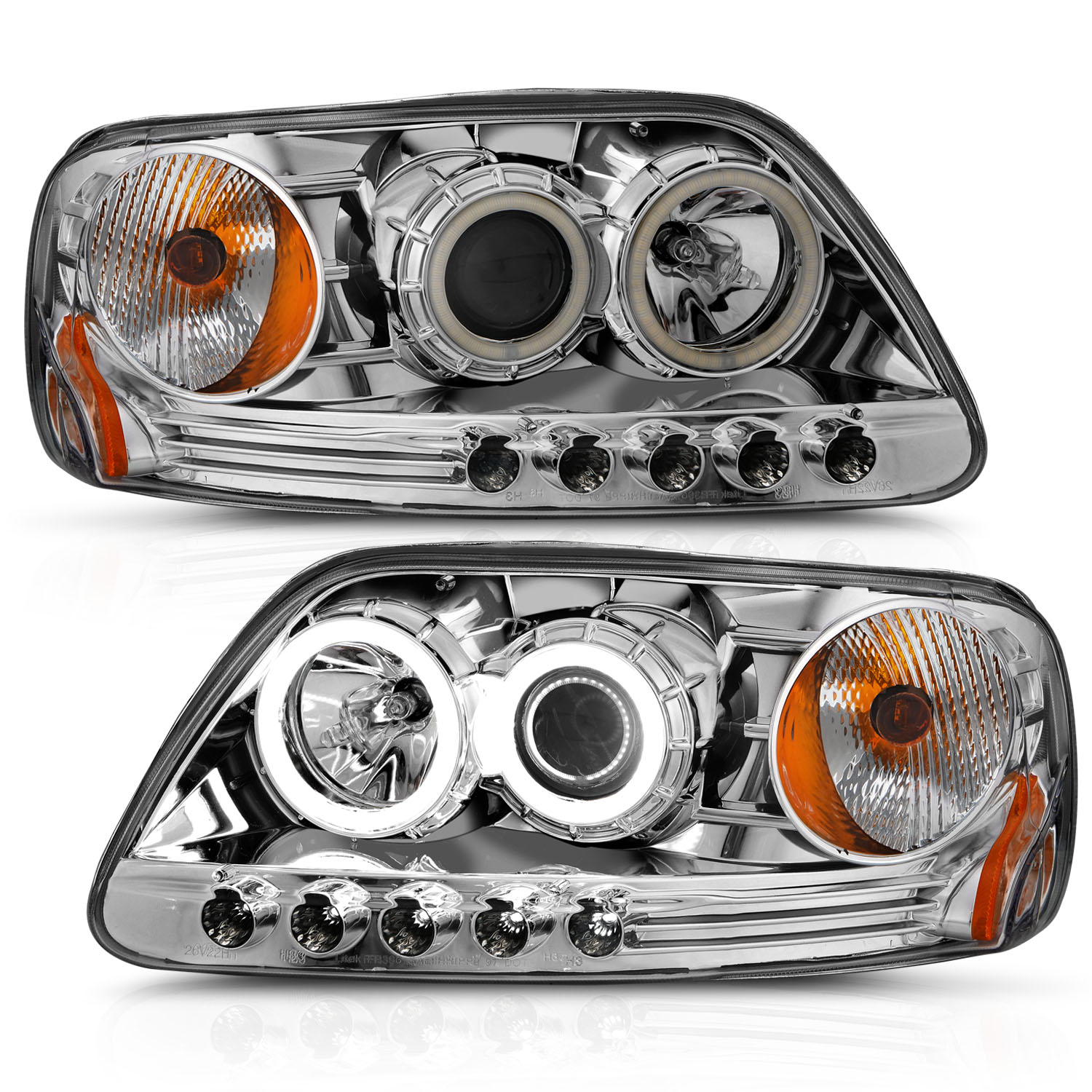 ANZO USA Projector Headlight Set w/Halo 111054