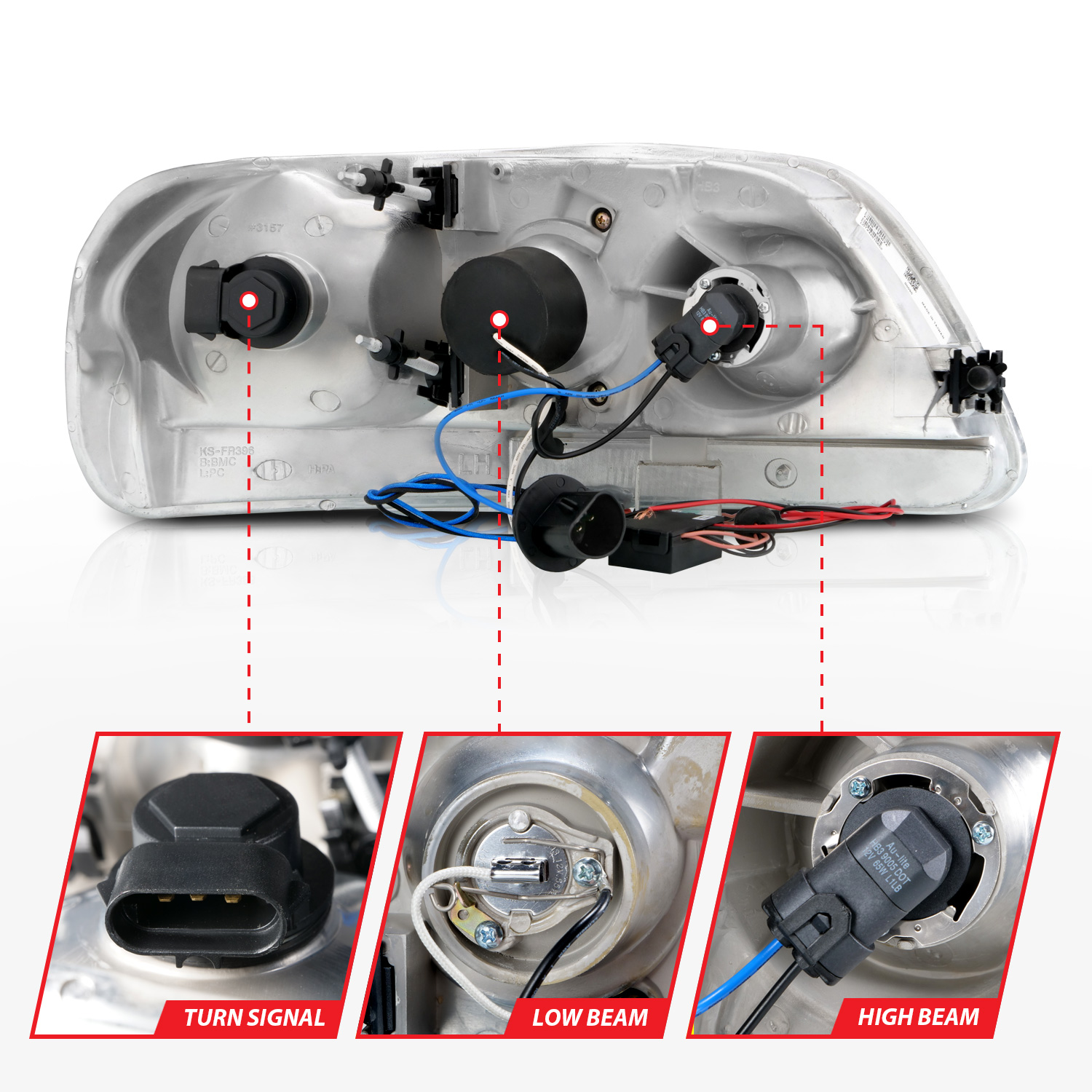 ANZO USA Projector Headlight Set w/Halo 111054