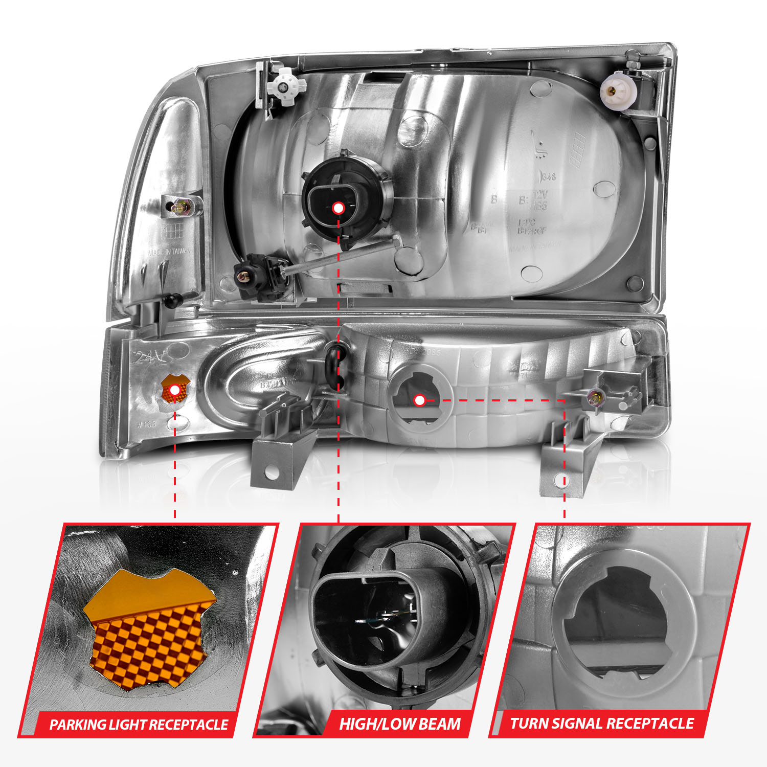 ANZO USA Crystal Headlight Set 111080