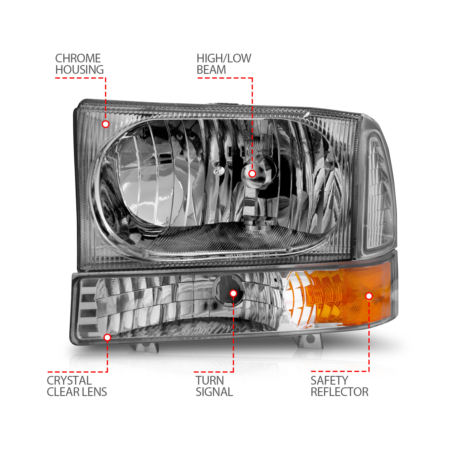 ANZO USA Crystal Headlight Set 111081