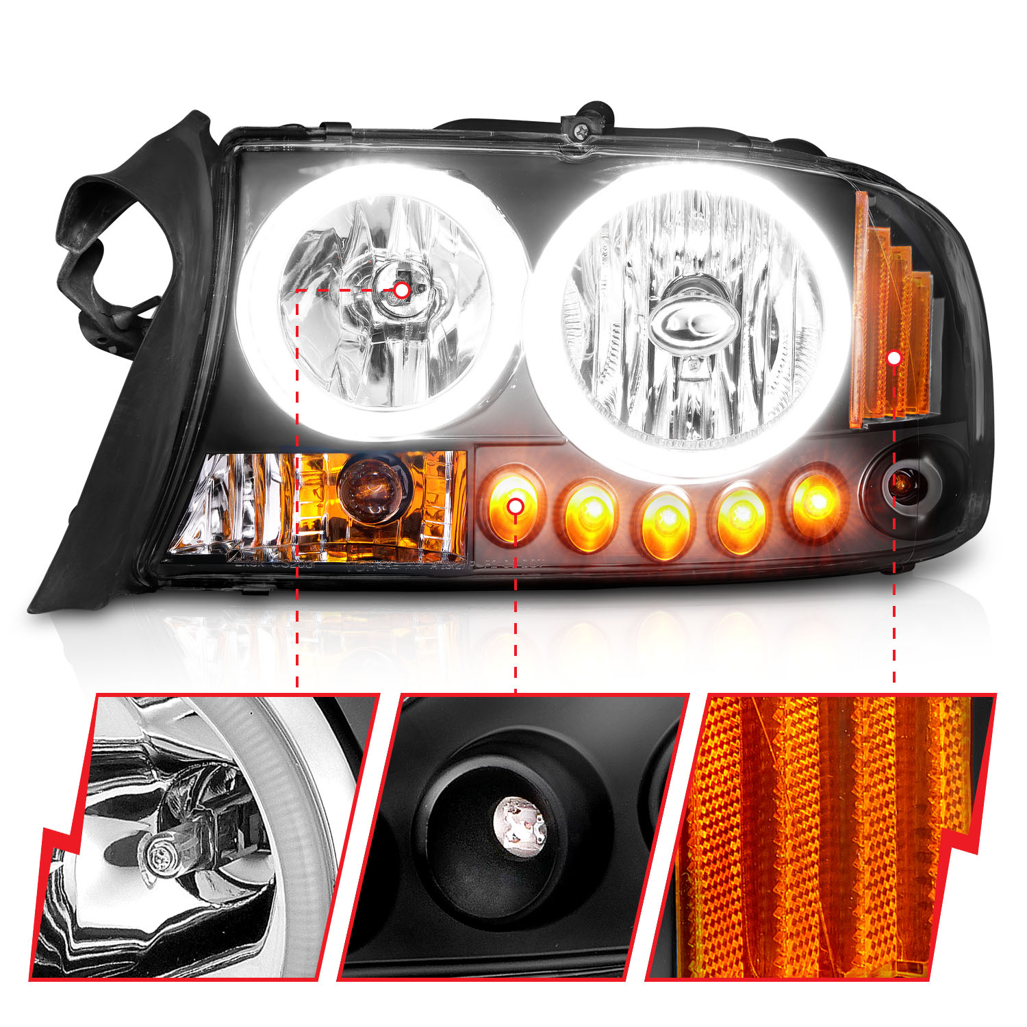 ANZO USA Crystal Headlight Set 111085