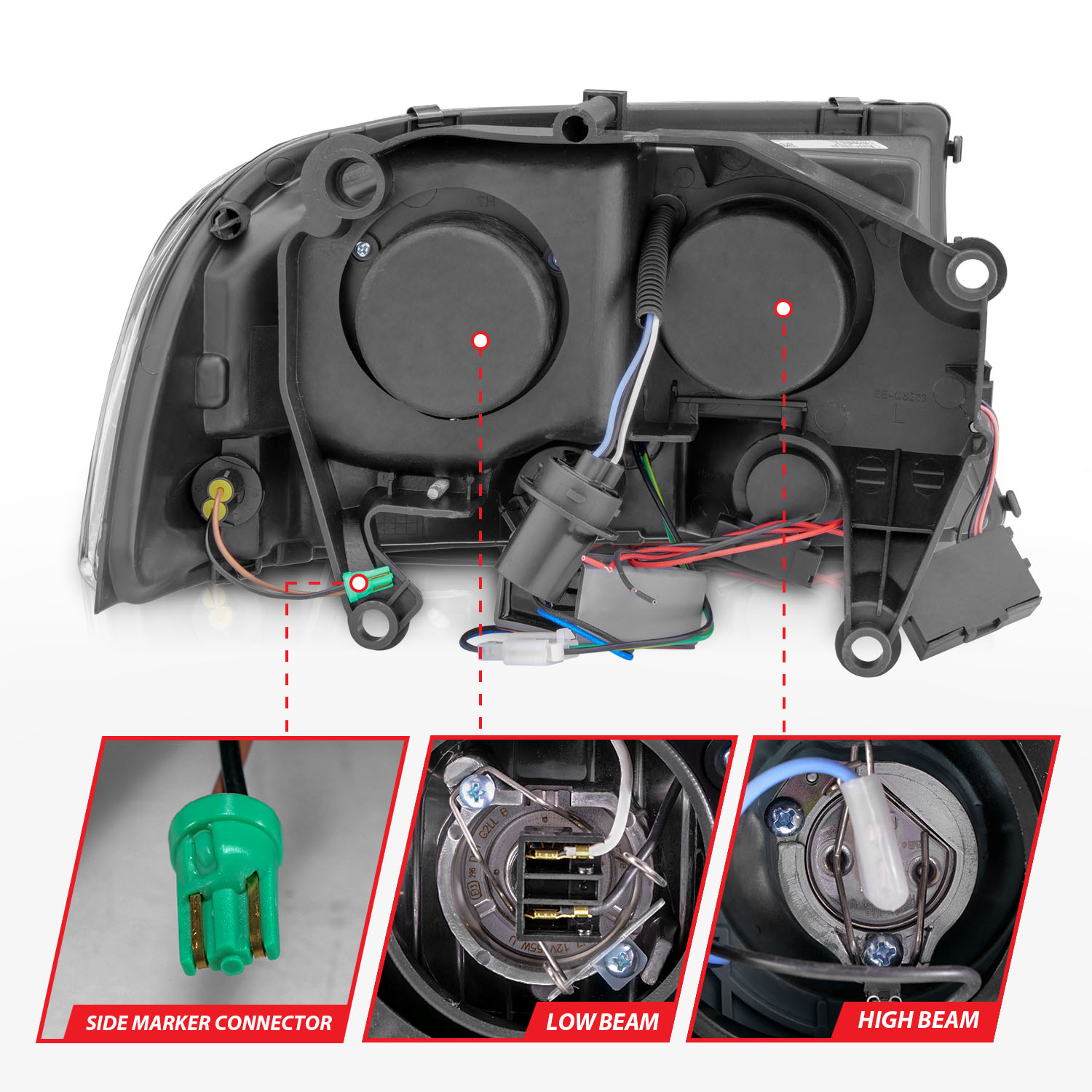 ANZO USA Crystal Headlight Set 111085