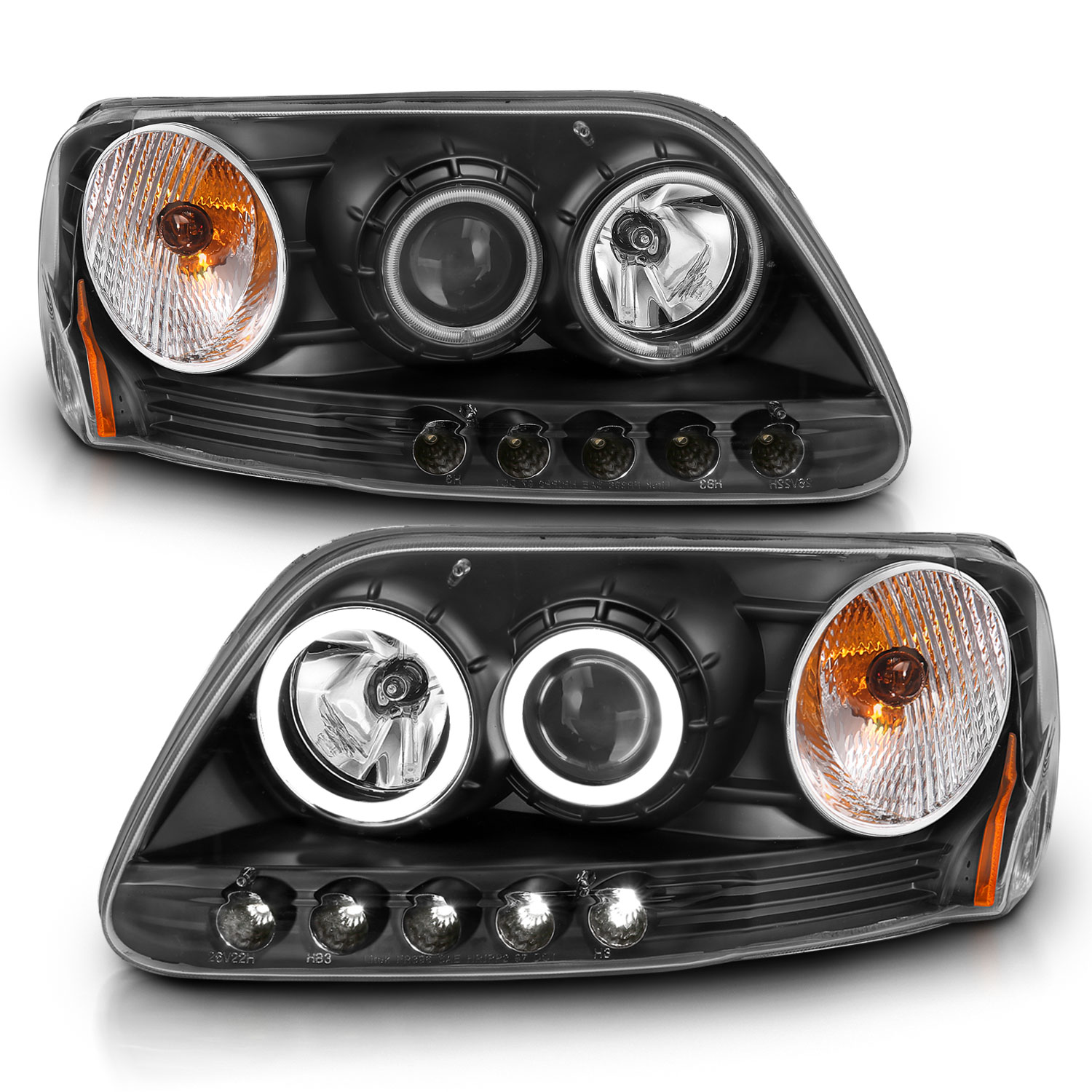 ANZO USA Projector Headlight Set w/Halo 111097