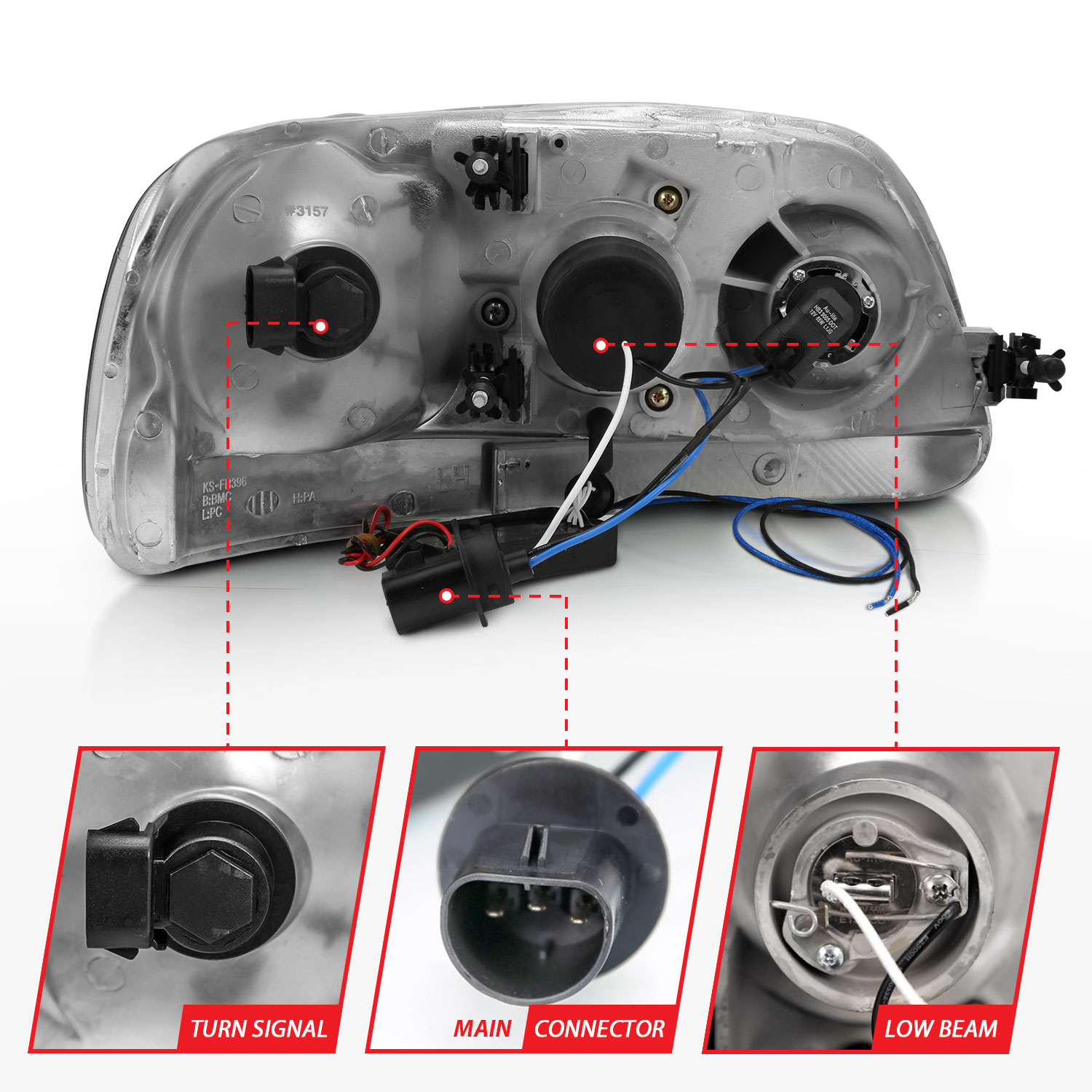 ANZO USA Projector Headlight Set w/Halo 111097