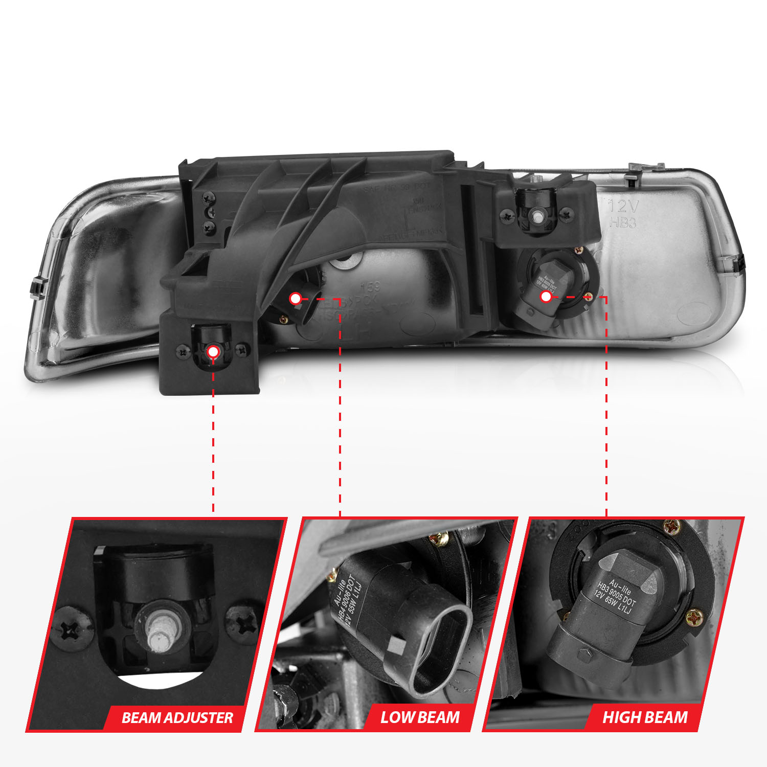 ANZO USA Crystal Headlight Set 111011