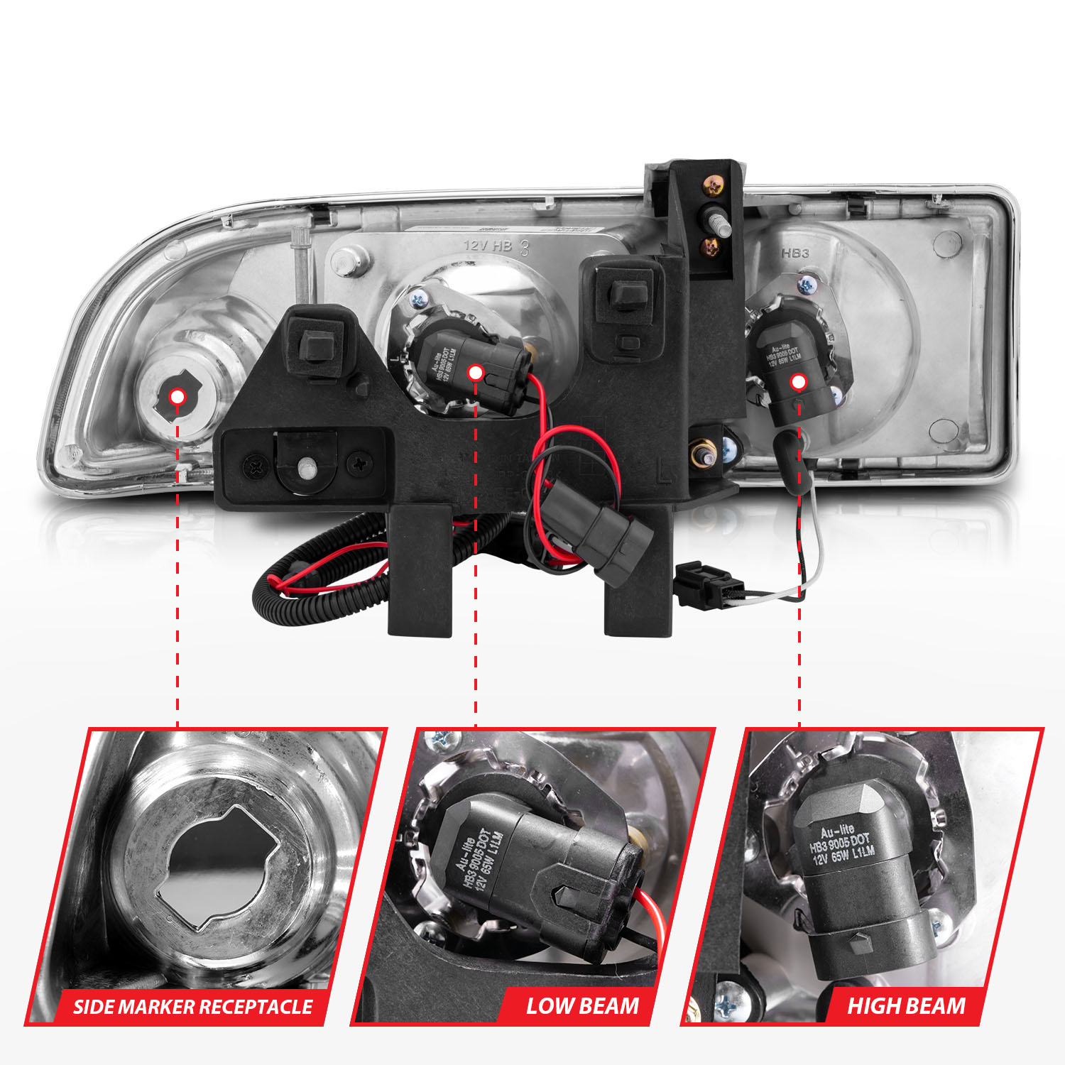 ANZO USA Projector Headlight Set w/Halo 111015