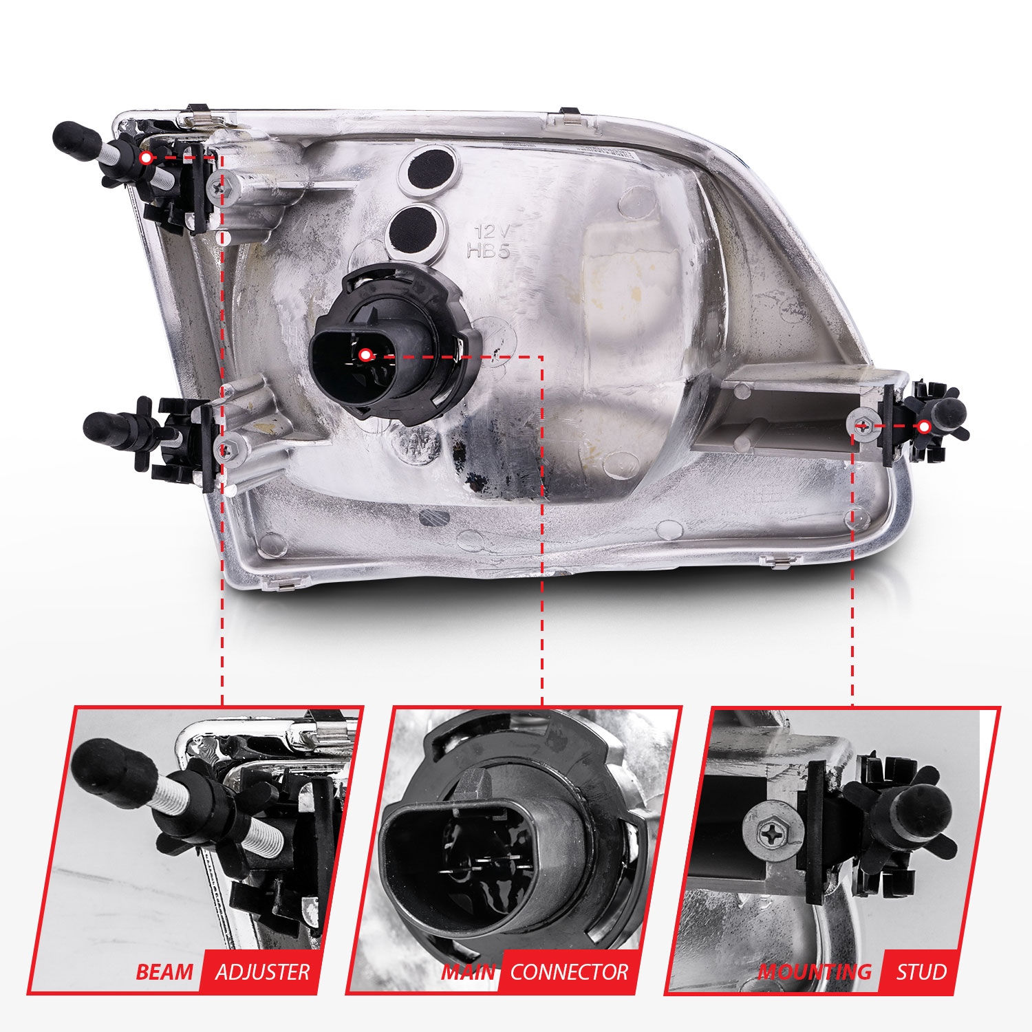 ANZO USA Crystal Headlight Set 111030