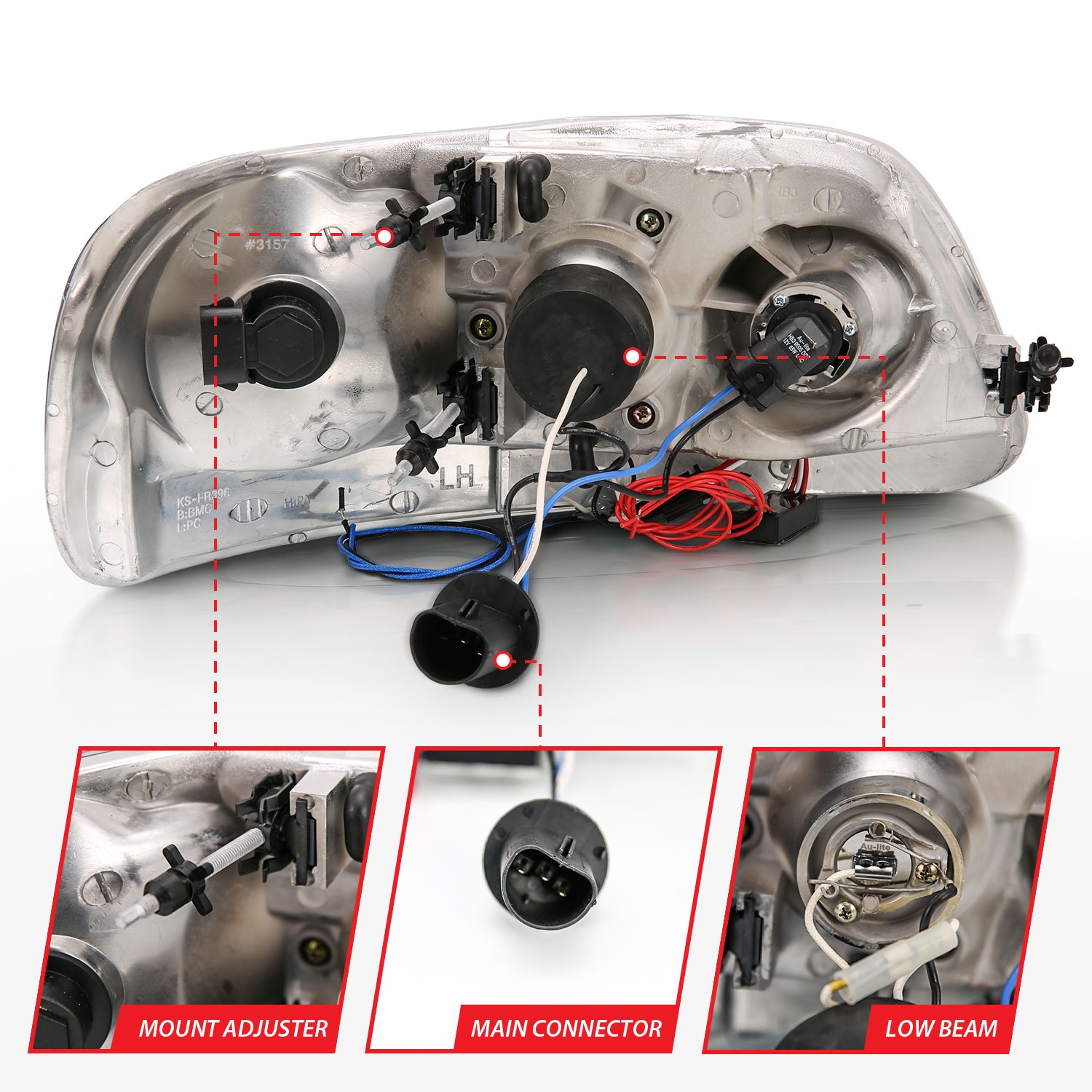 ANZO USA Projector Headlight Set w/Halo 111031