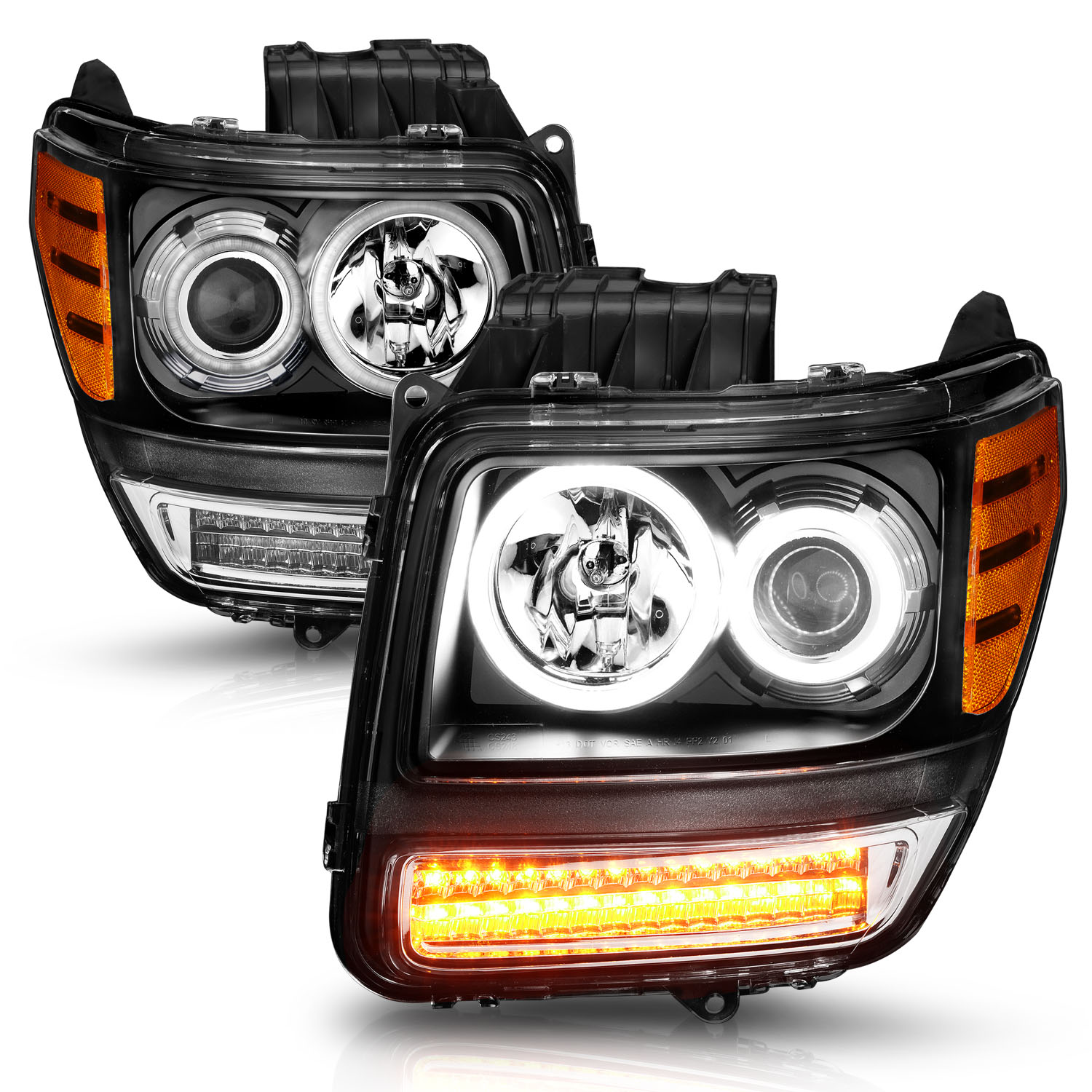 ANZO USA Projector Headlight Set w/Halo 111145