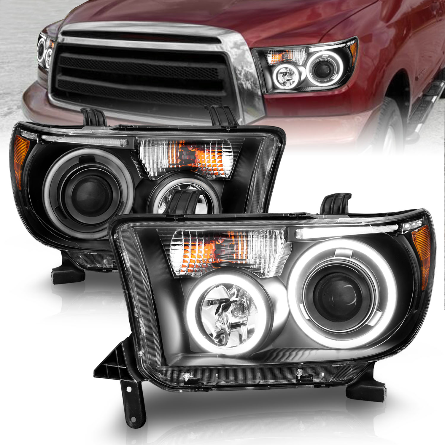 ANZO USA Projector Headlight Set w/Halo 111174