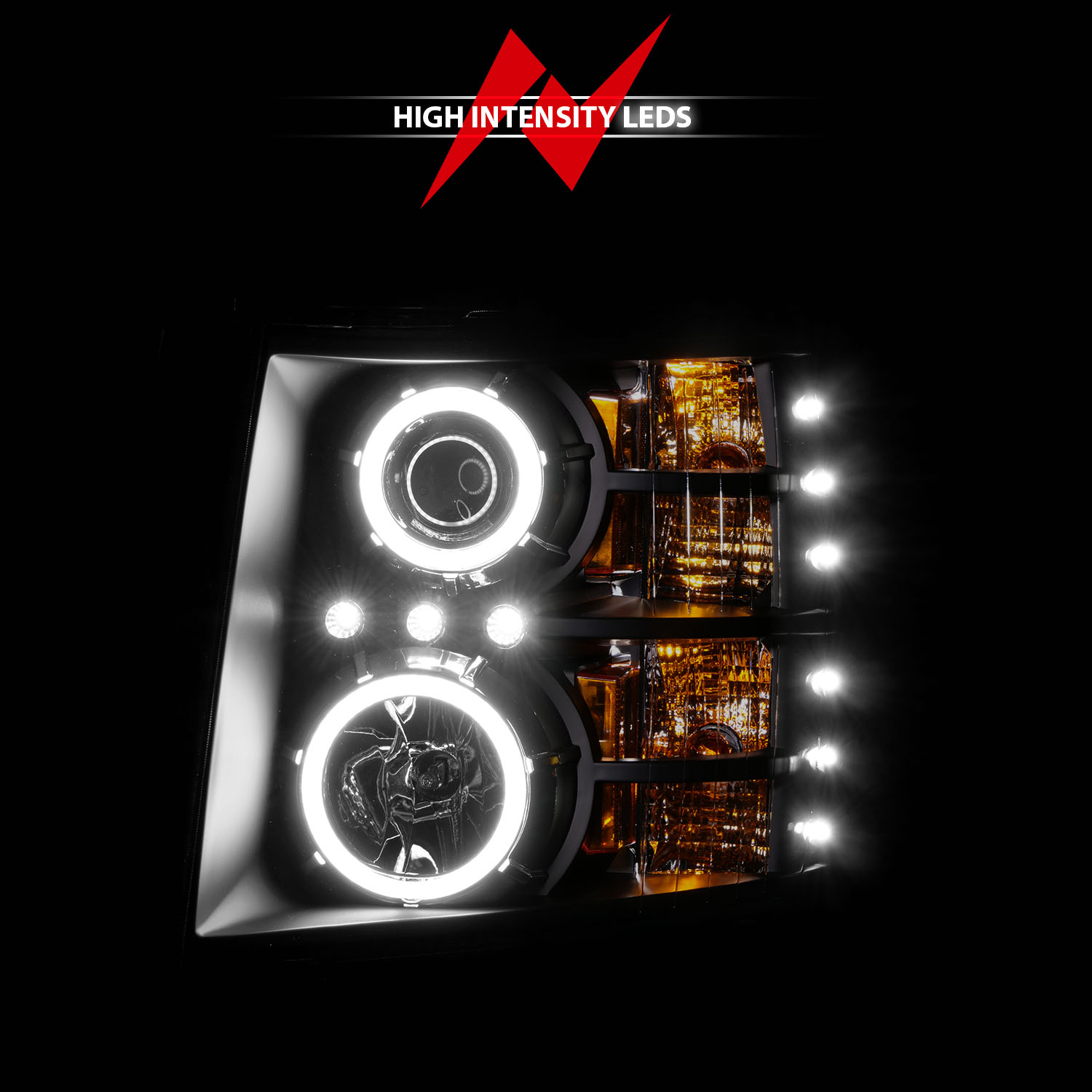 ANZO USA Projector Headlight Set w/Halo 111107