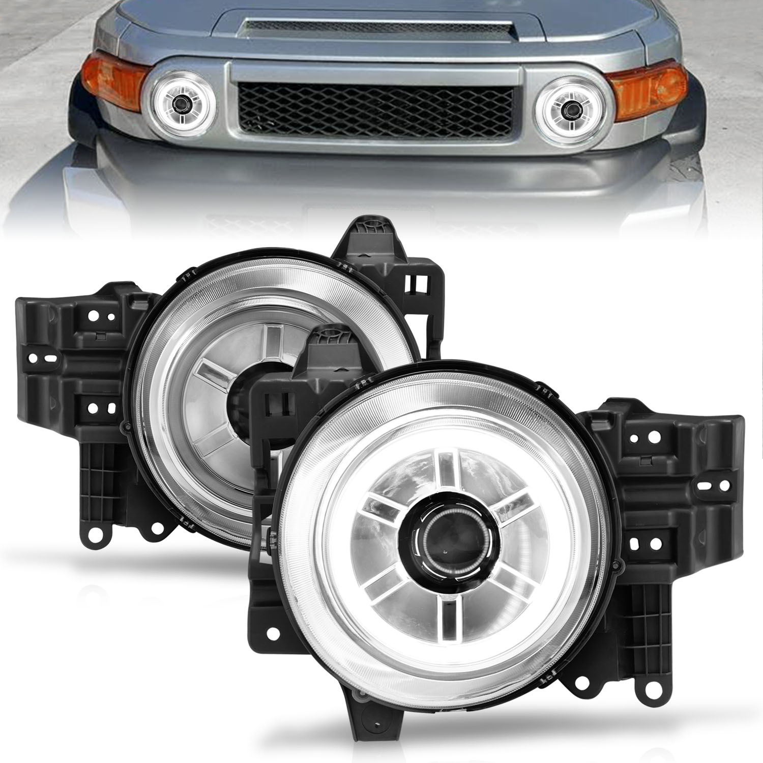 ANZO USA Projector Headlight Set w/Halo 111115