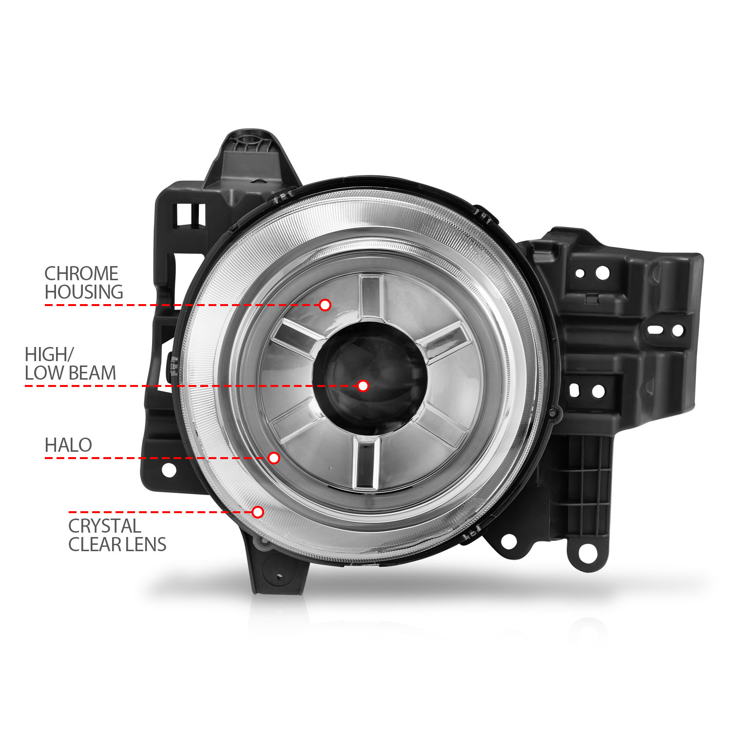 ANZO USA Projector Headlight Set w/Halo 111115