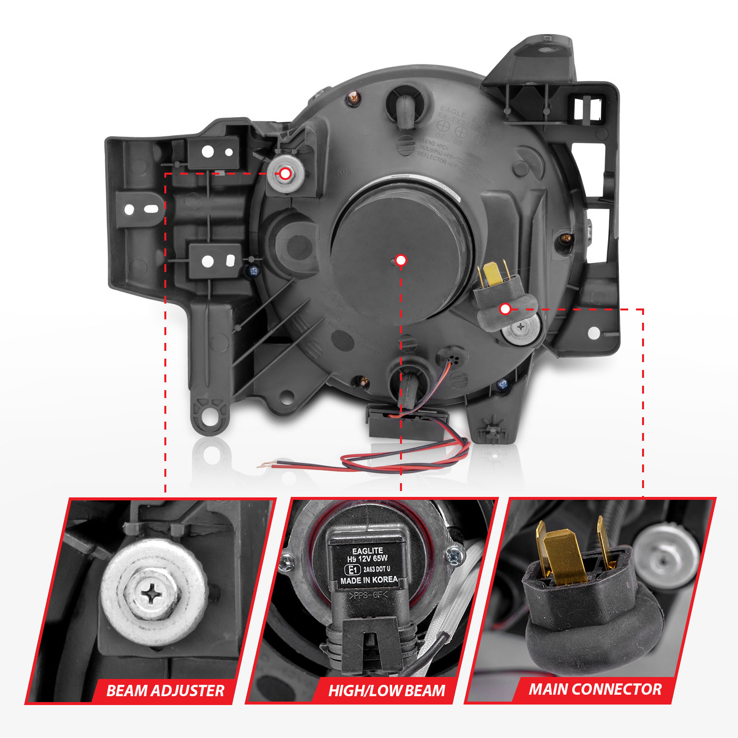 ANZO USA Projector Headlight Set w/Halo 111115