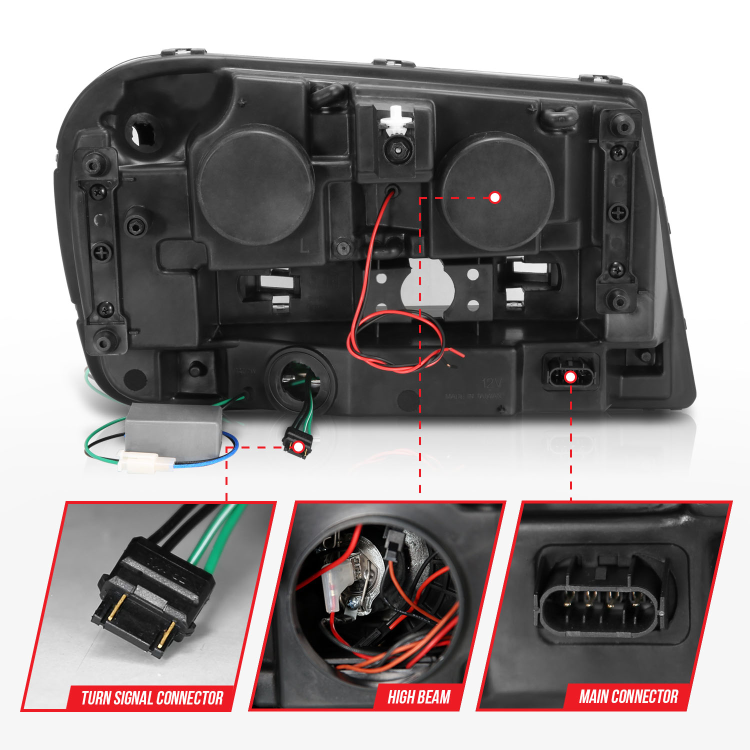 ANZO USA Projector Headlight Set w/Halo 111127