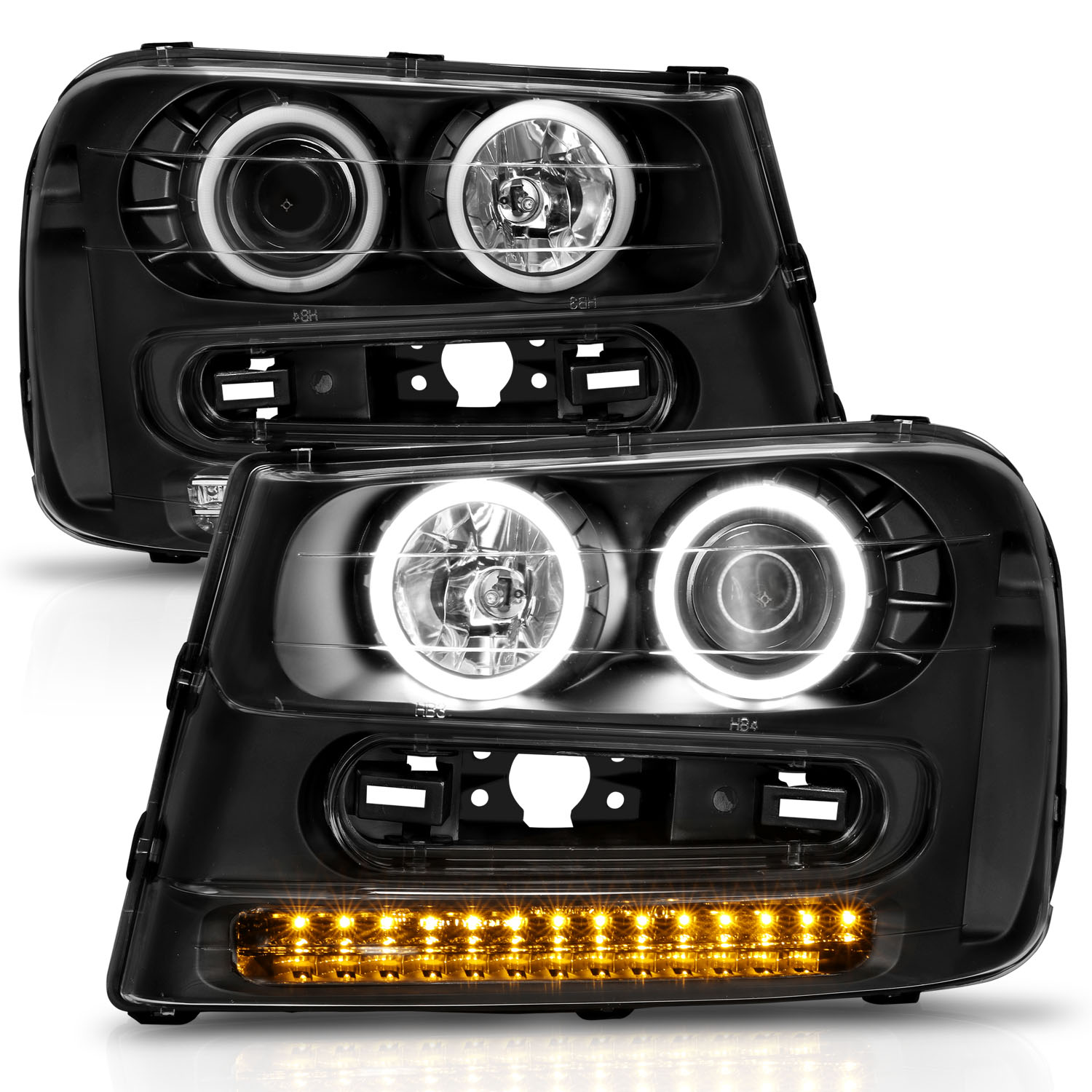 ANZO USA Projector Headlight Set w/Halo 111127