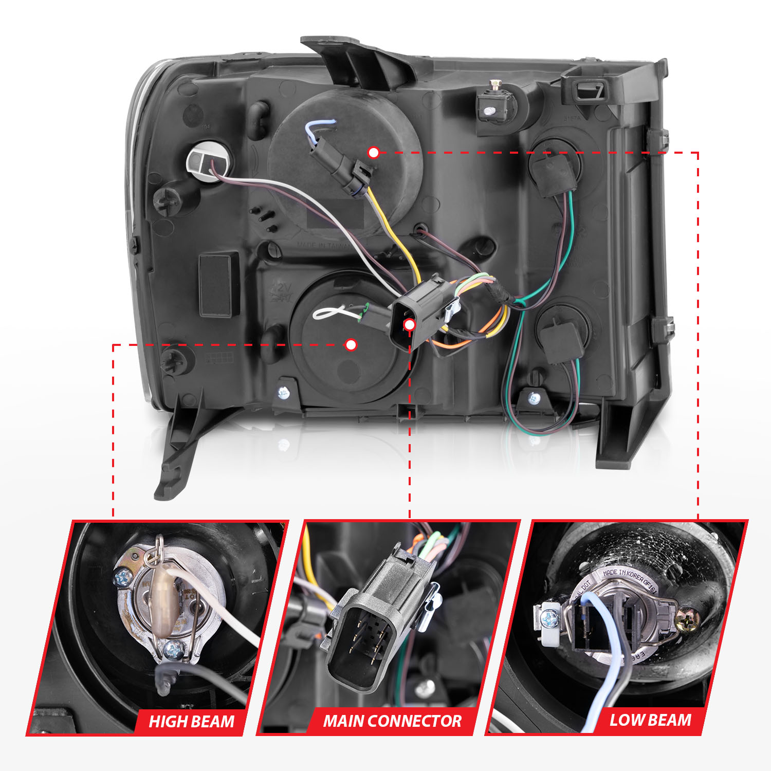 ANZO USA Projector Headlight Set w/Halo 111125