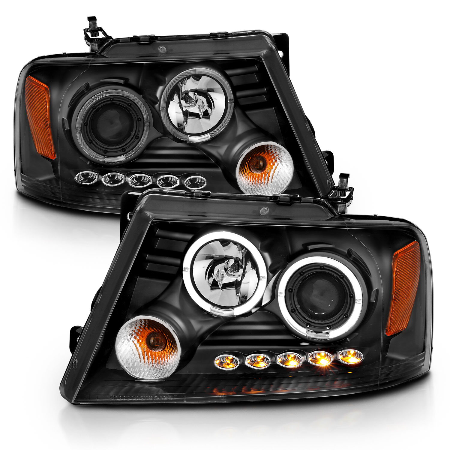 ANZO USA Projector Headlight Set w/Halo 111204
