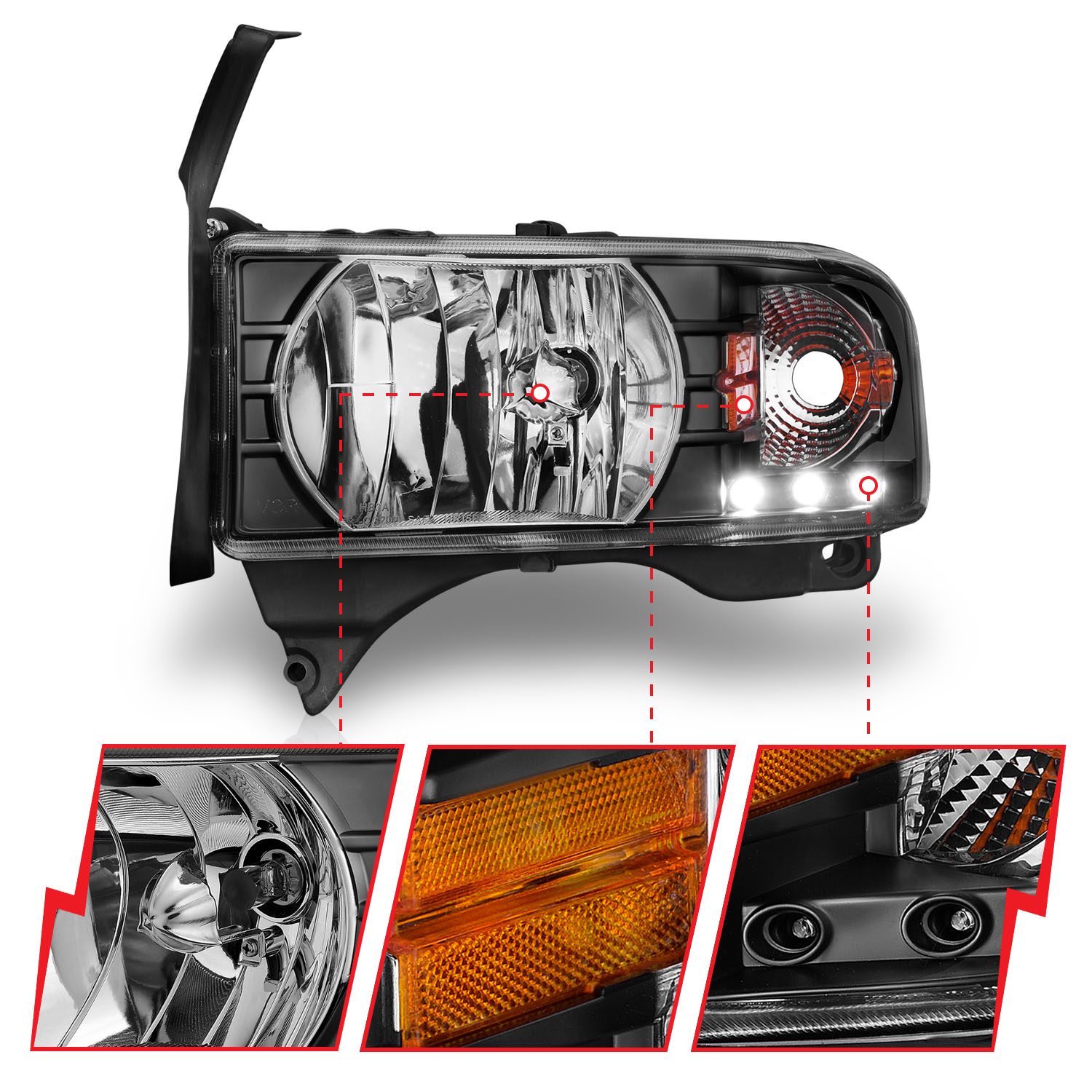 ANZO USA Crystal Headlight Set 111205