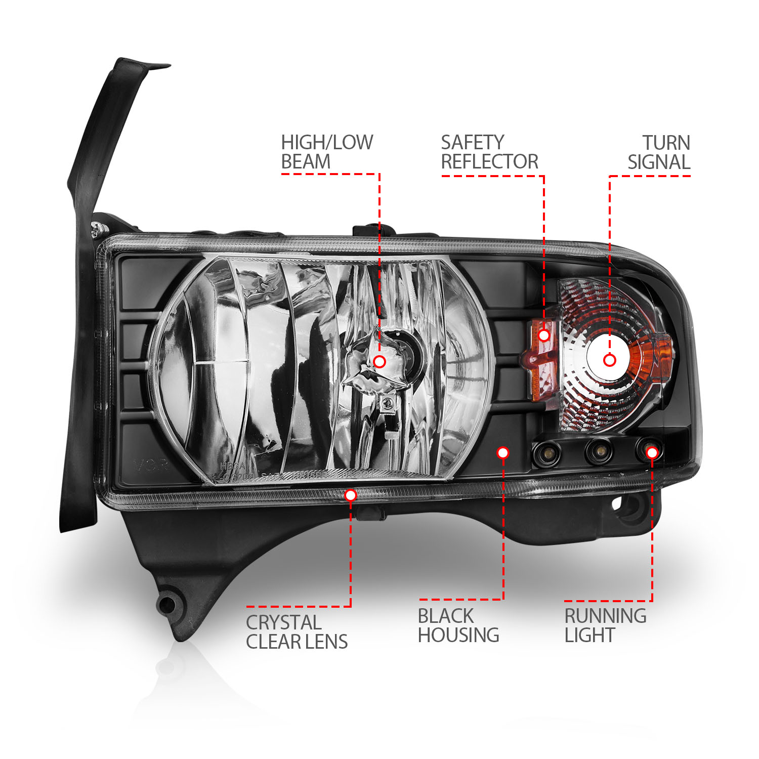 ANZO USA Crystal Headlight Set 111205