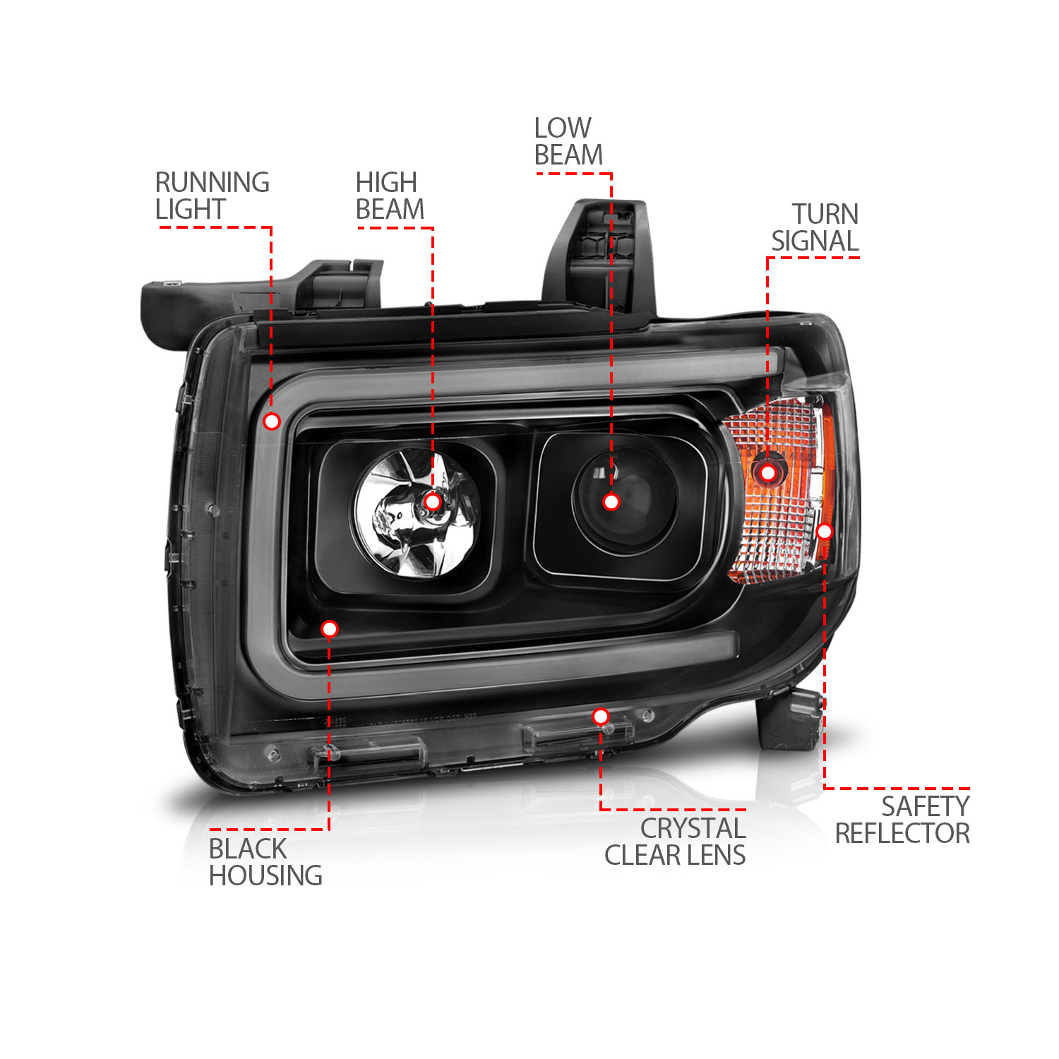 ANZO USA Projector Headlight Set 111381