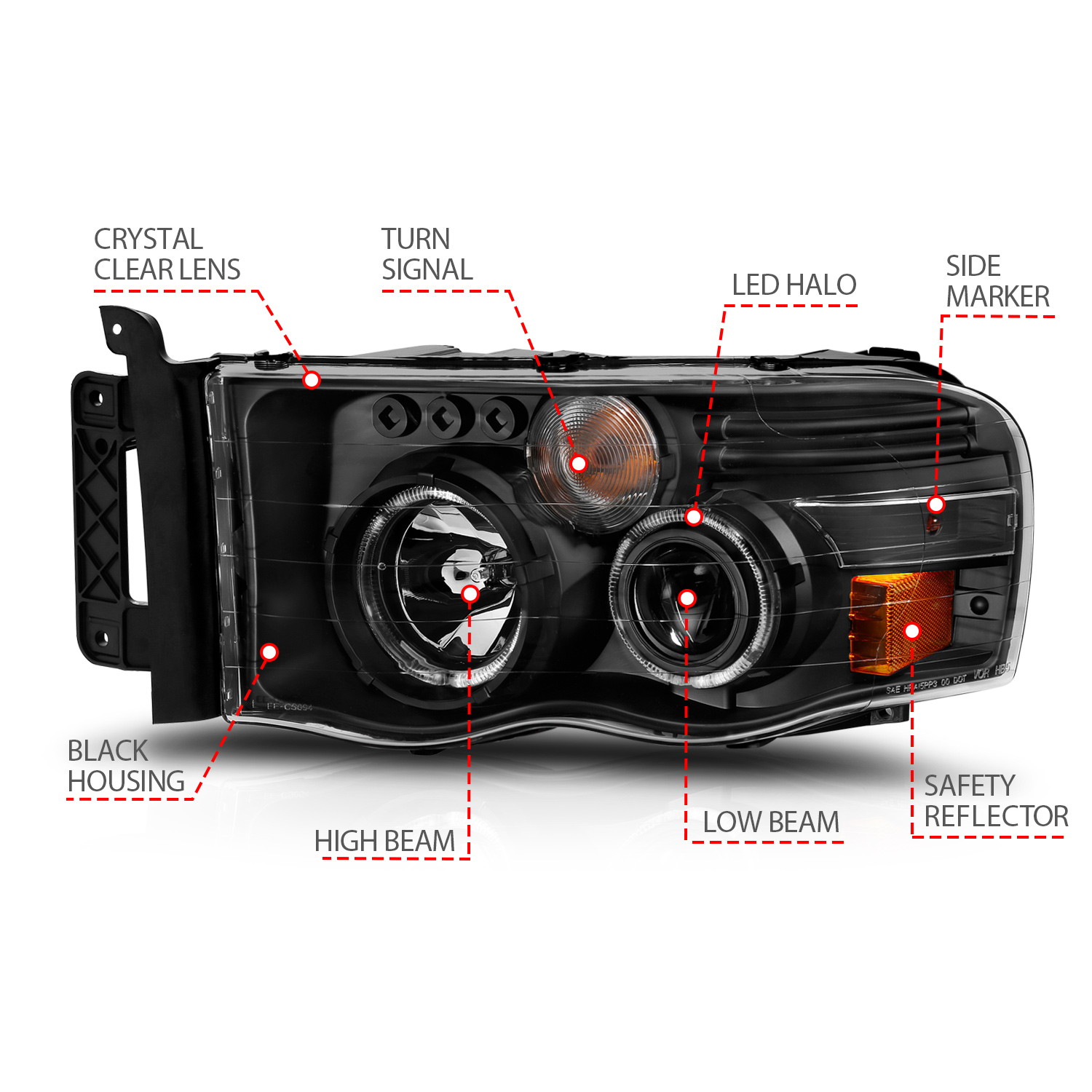 ANZO USA Projector Headlight 111490