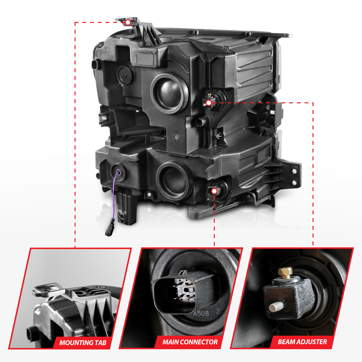 ANZO USA LED Projector Headlight 111566-L