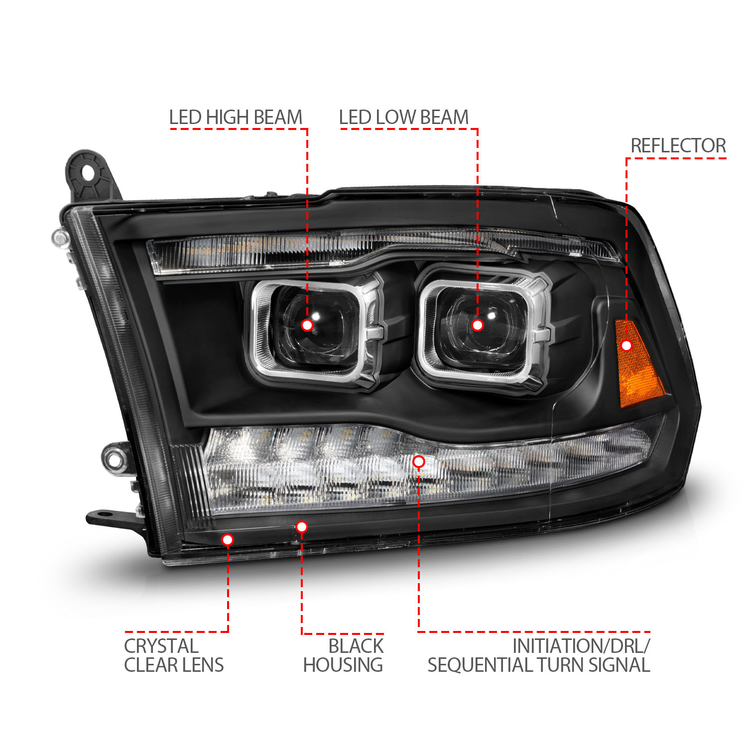 ANZO USA LED Projector Headlight 111595