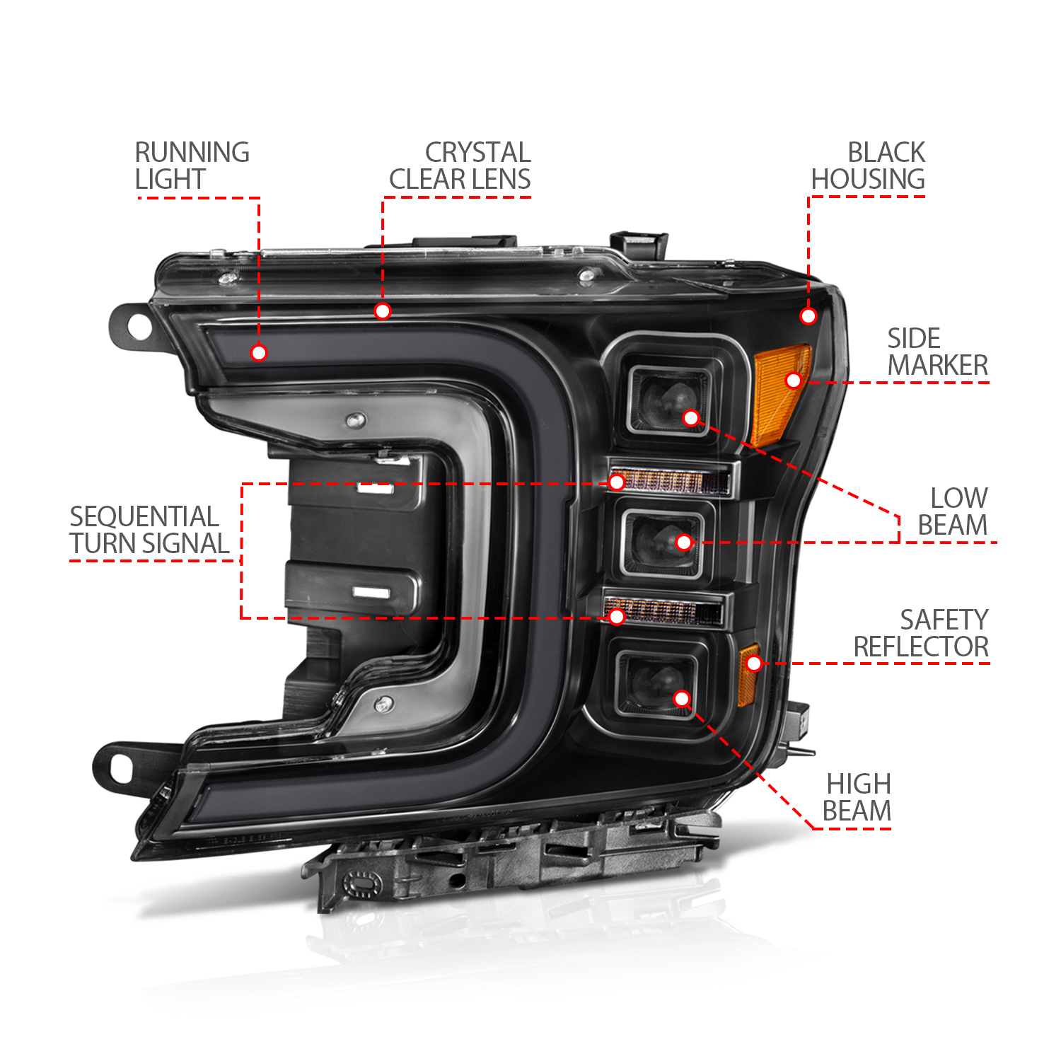 ANZO USA LED Projector Headlight 111520