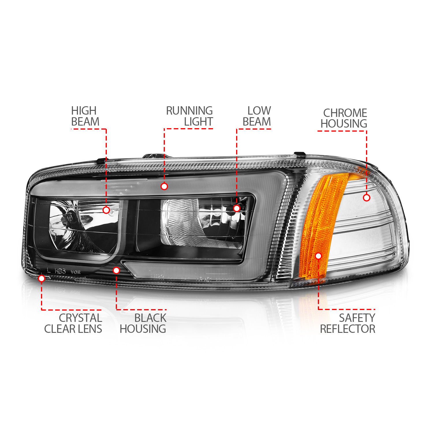 ANZO USA Crystal Headlight 111522