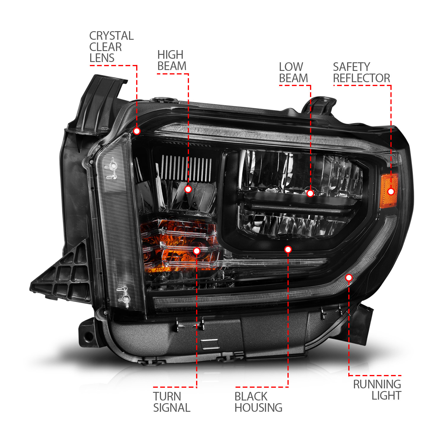 ANZO USA LED Crystal Headlight 111533