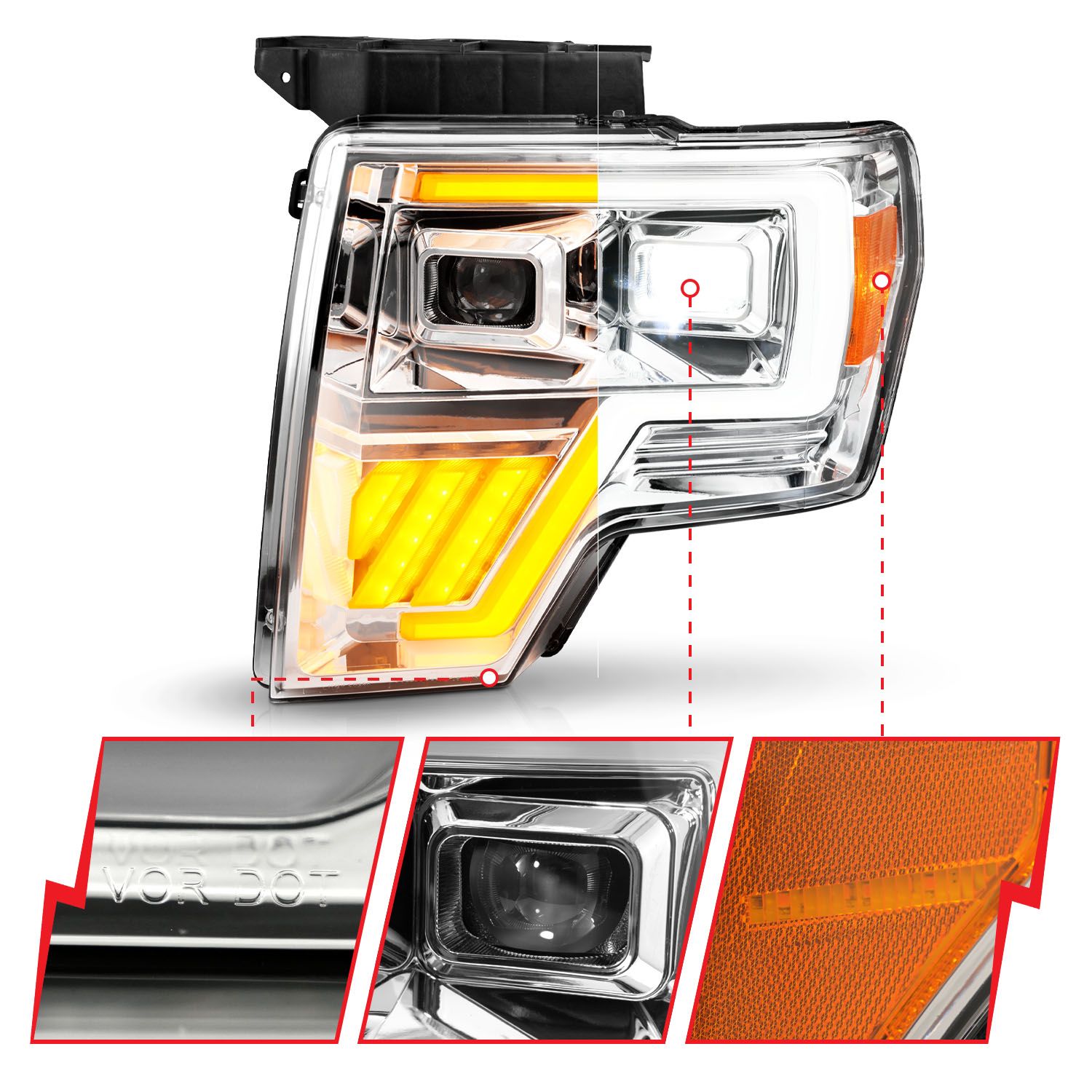 ANZO USA LED Projector Headlight 111607