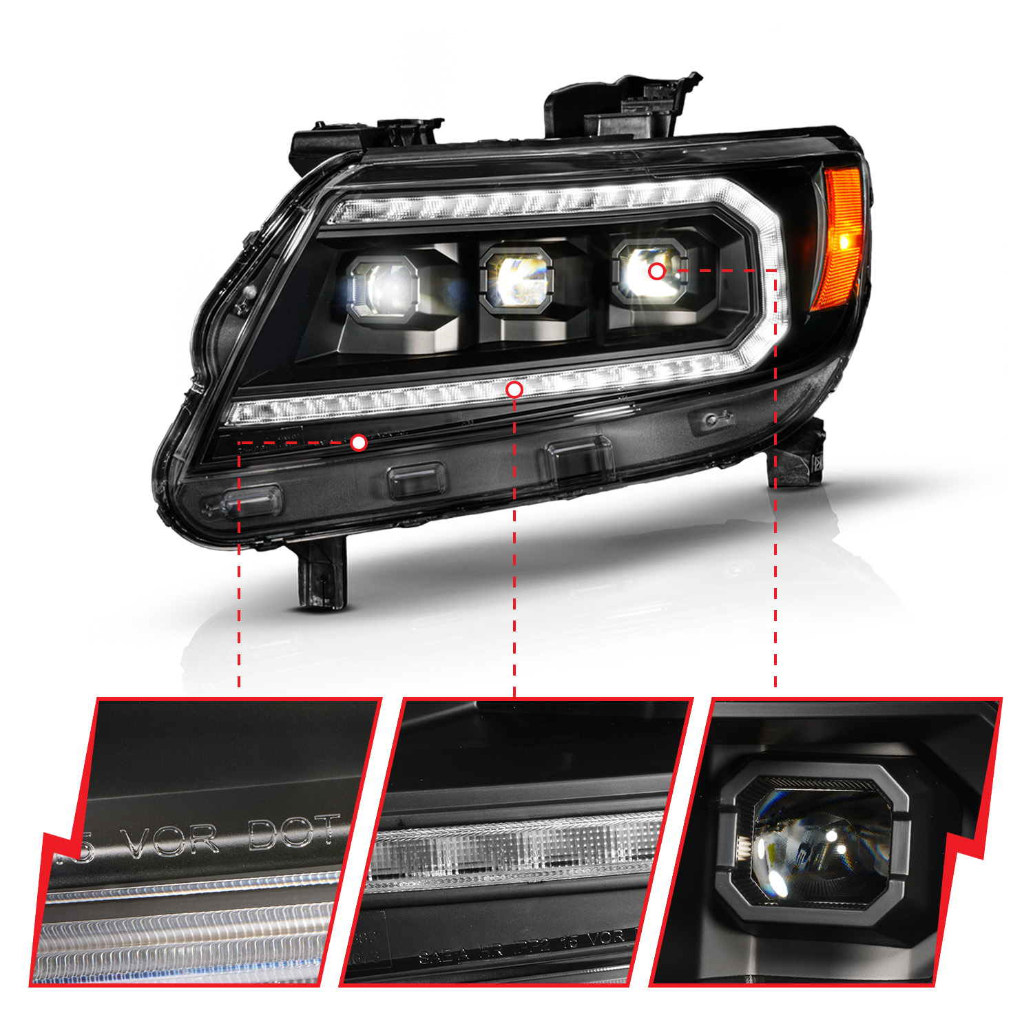 ANZO USA LED Projector Headlight 111634