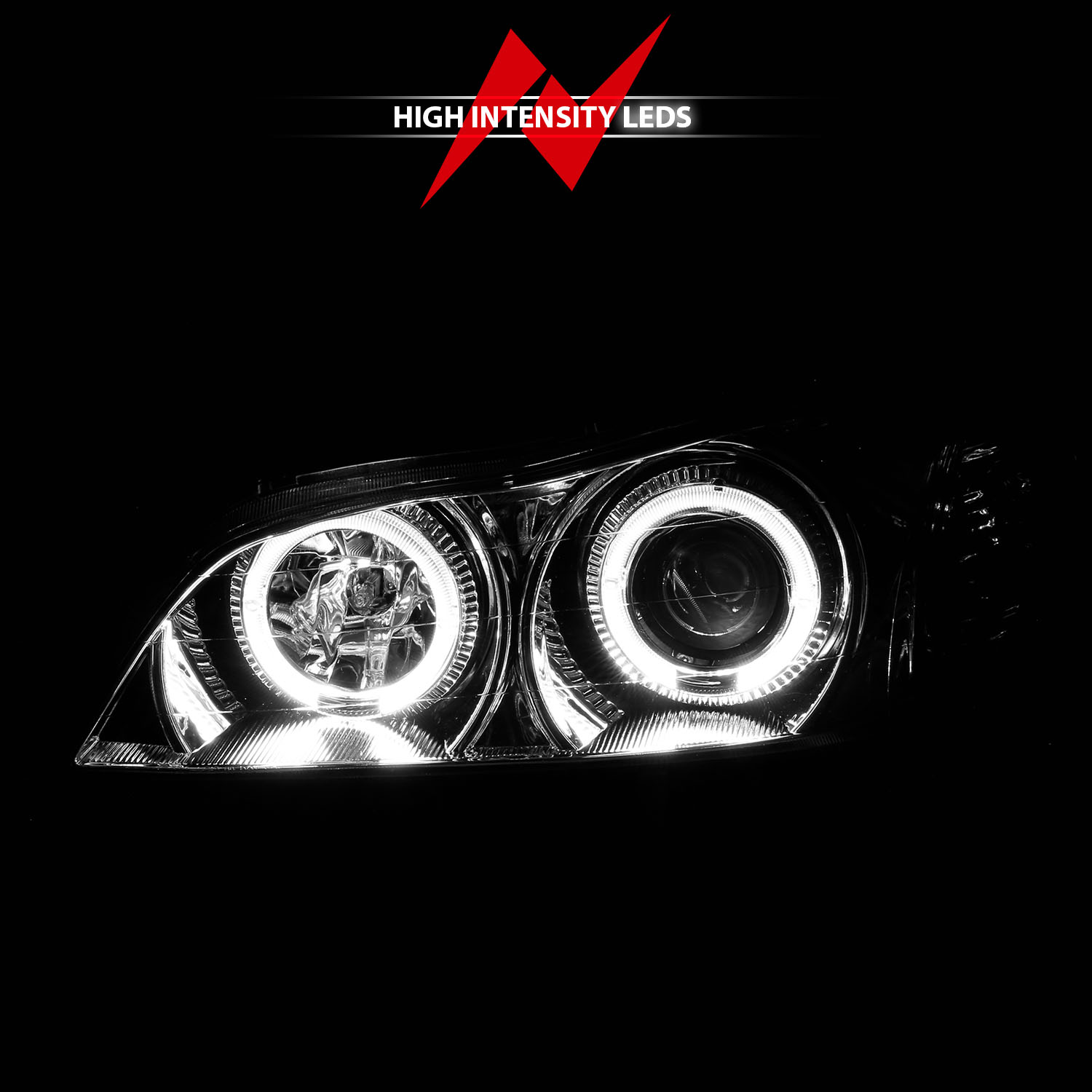 ANZO USA Projector Headlight Set w/Halo 121078