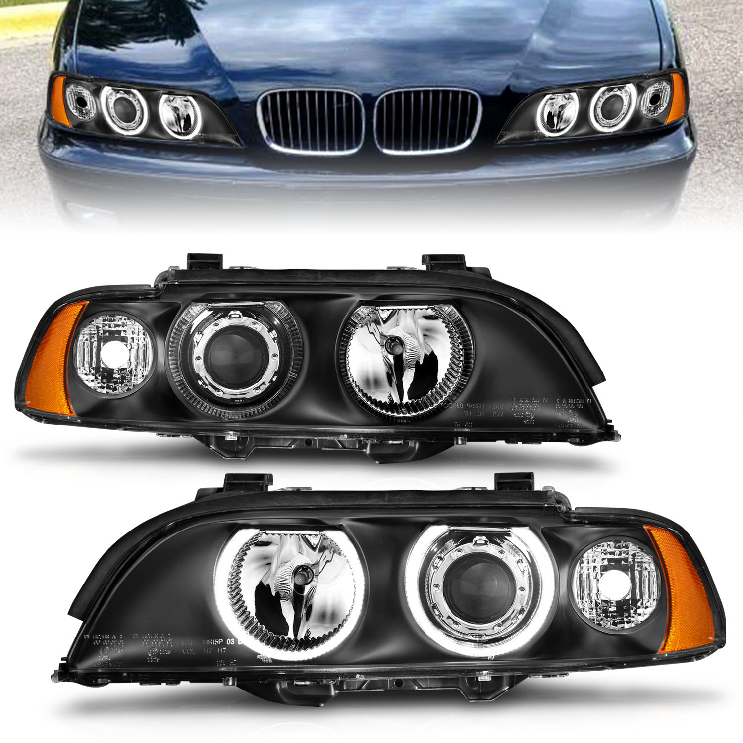 ANZO USA Projector Headlight Set w/Halo 121017