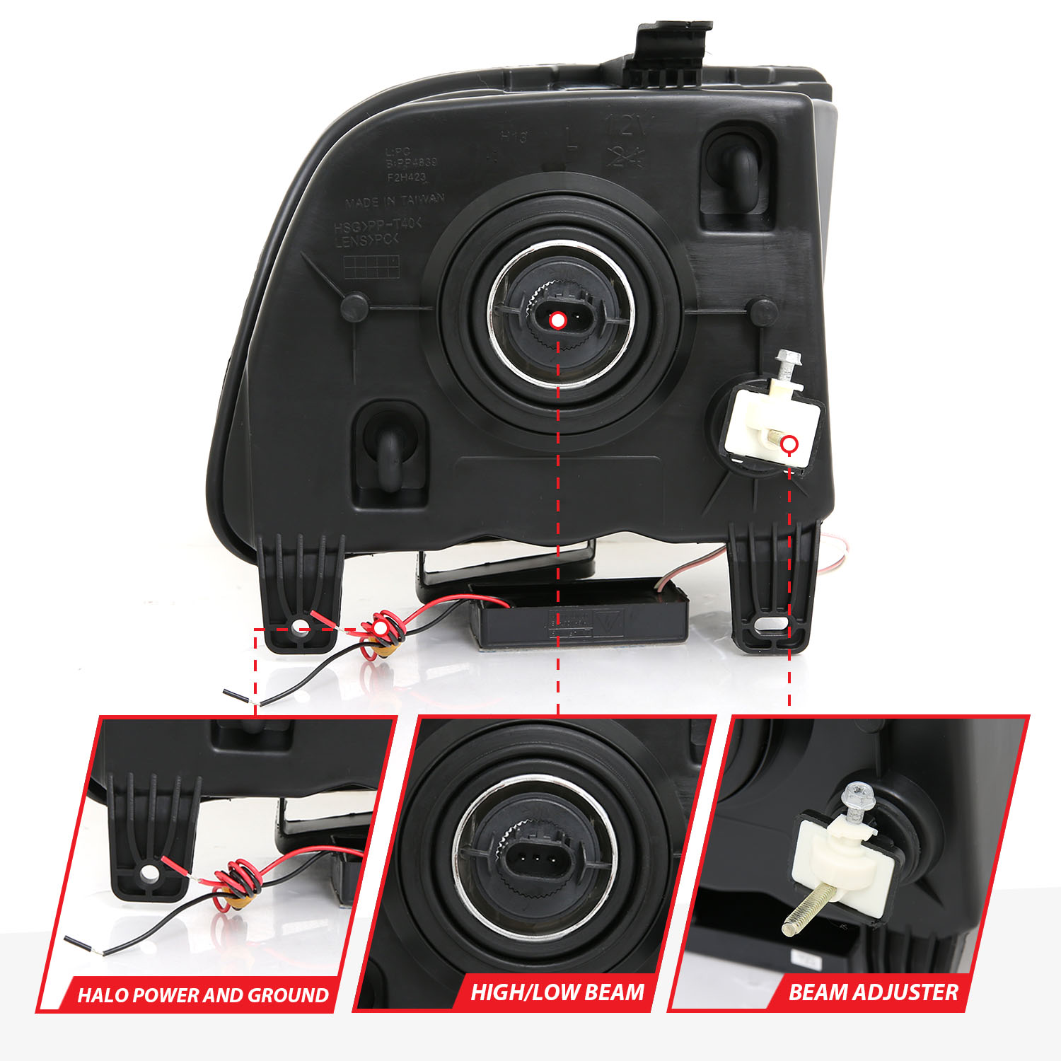 ANZO USA Crystal Headlight Set w/Halo 121033