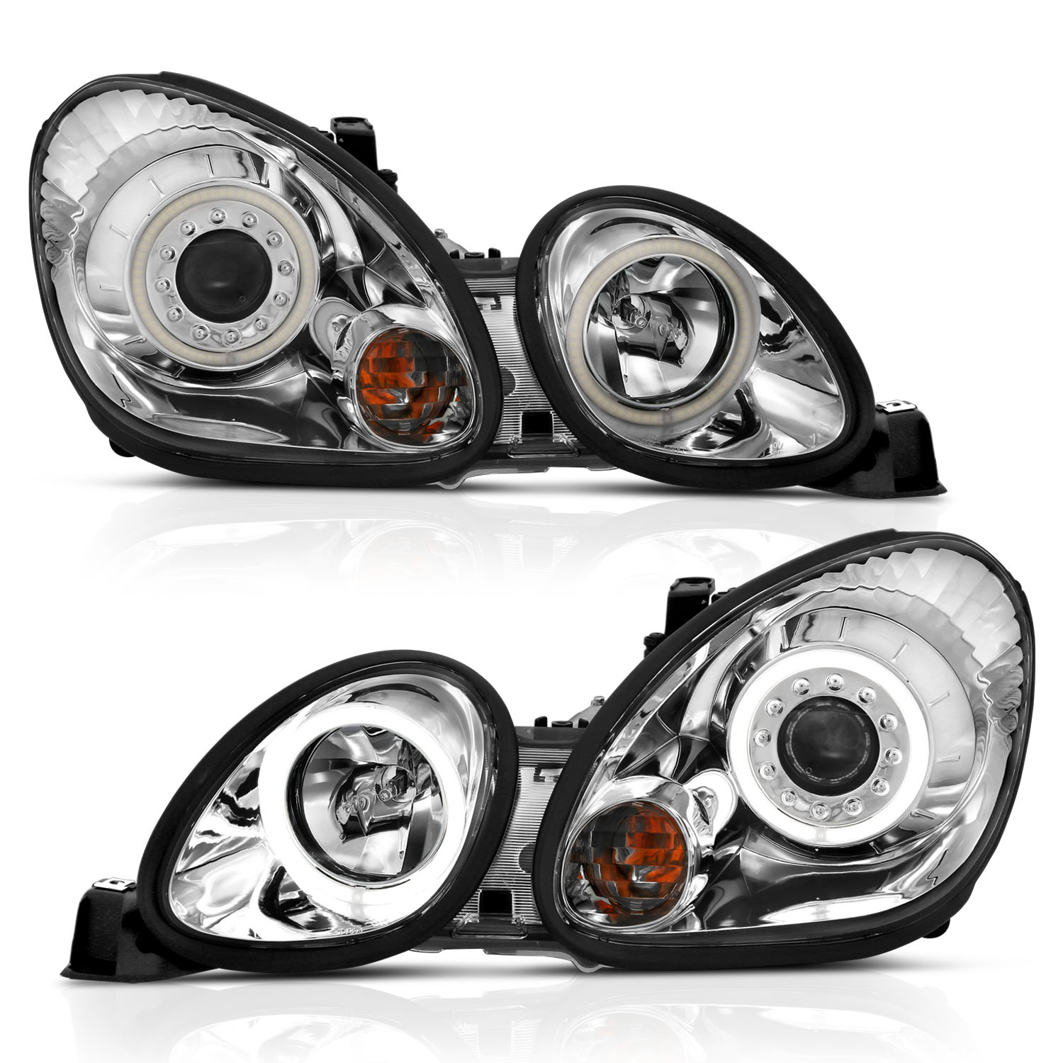ANZO USA Projector Headlight Set w/Halo 121143
