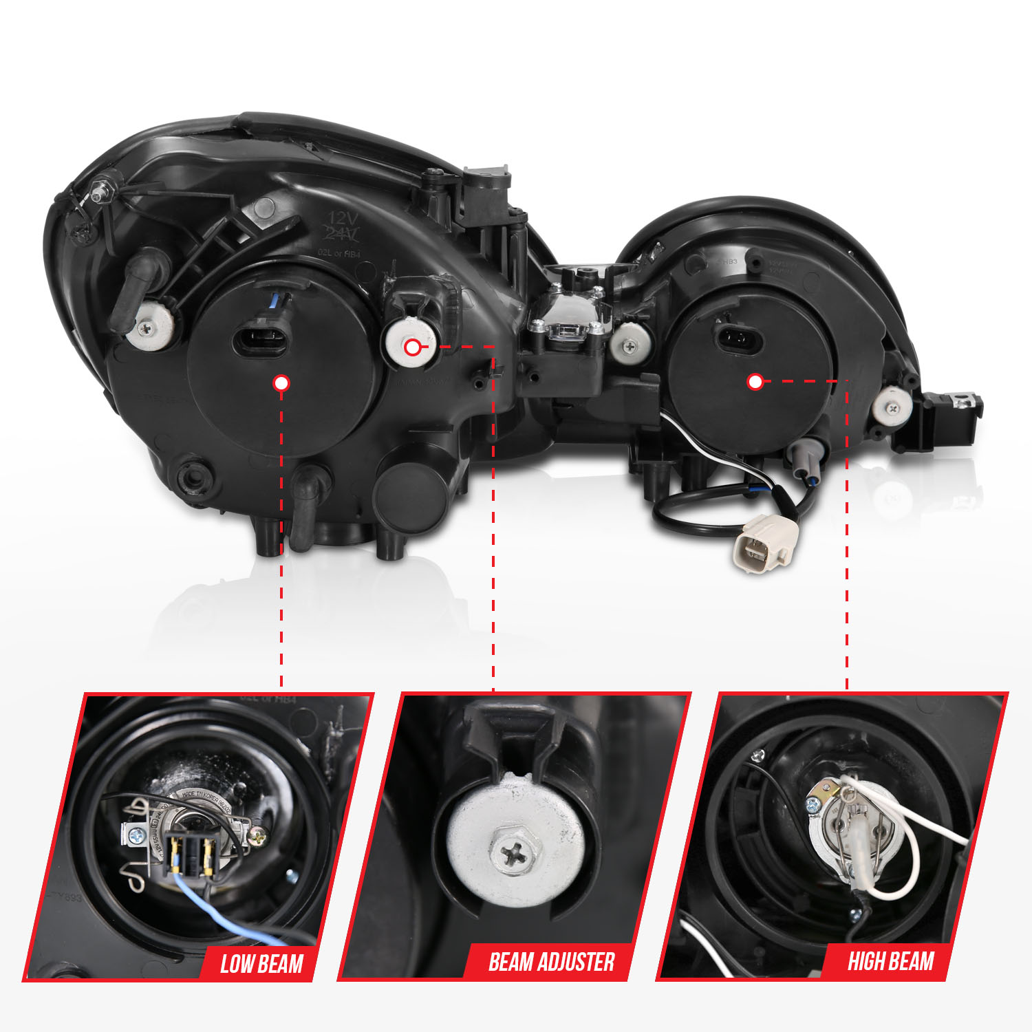 ANZO USA Projector Headlight Set w/Halo 121143