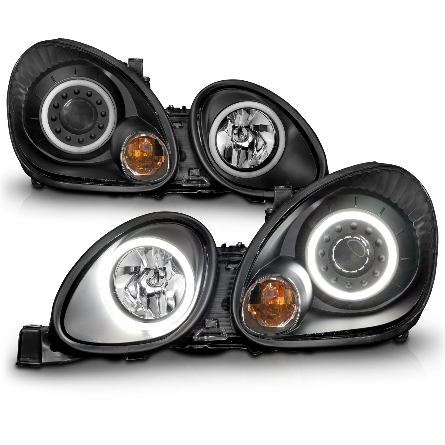 ANZO USA Projector Headlight Set w/Halo 121144