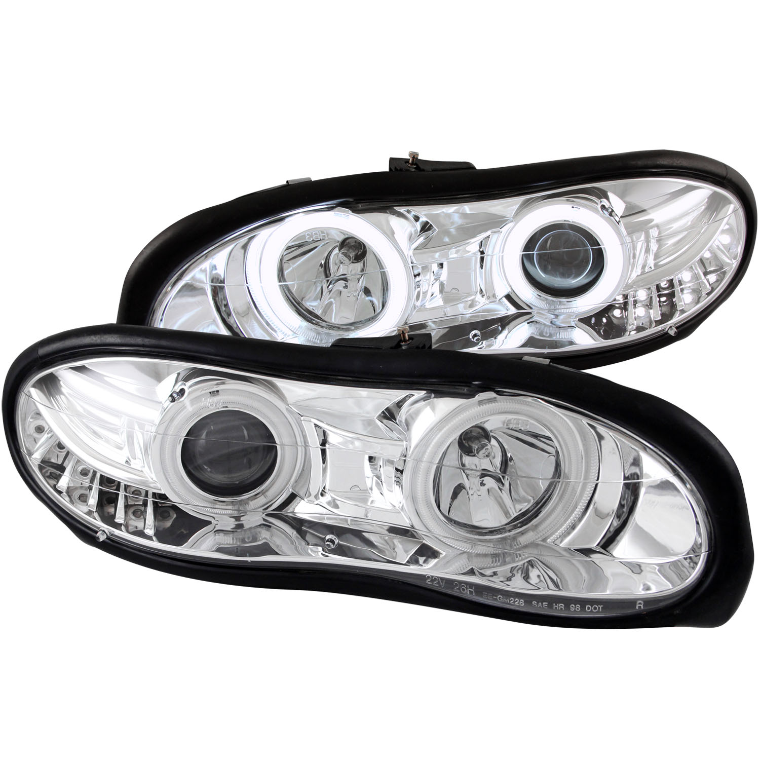 ANZO USA Projector Headlight Set w/Halo 121159