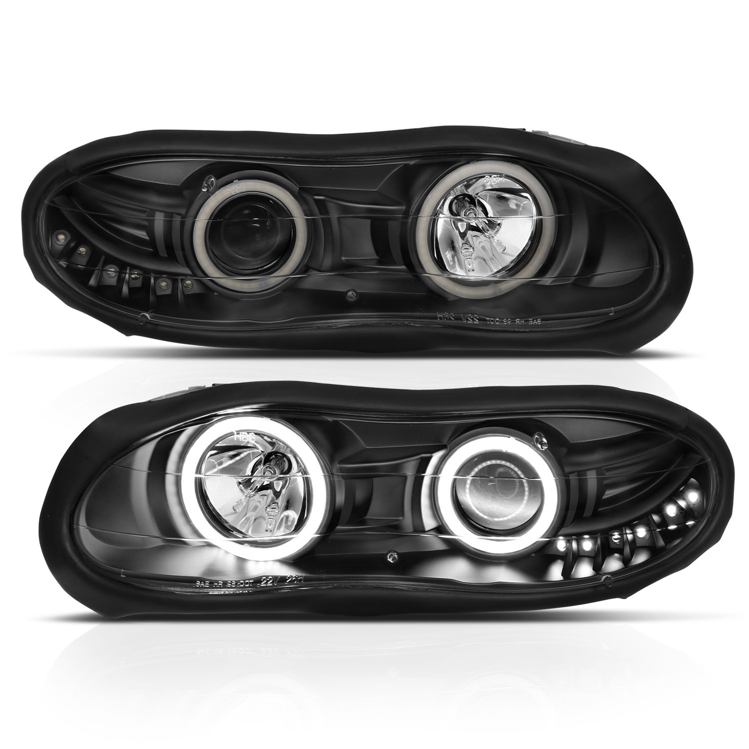 ANZO USA Projector Headlight Set w/Halo 121160