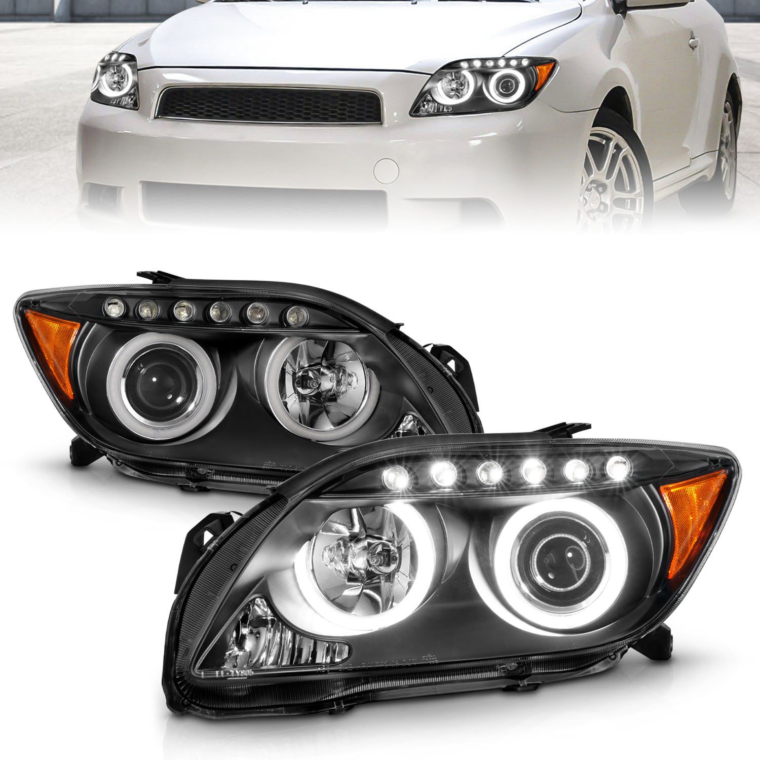 ANZO USA Projector Headlight Set w/Halo 121119