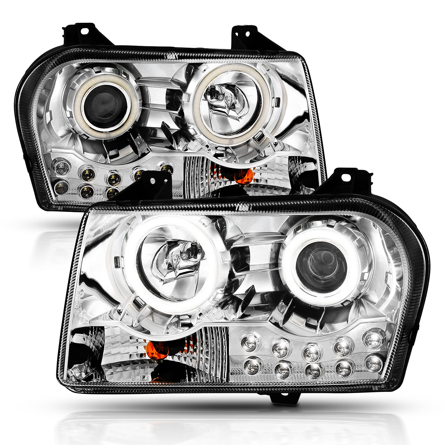 ANZO USA Projector Headlight Set w/Halo 121136