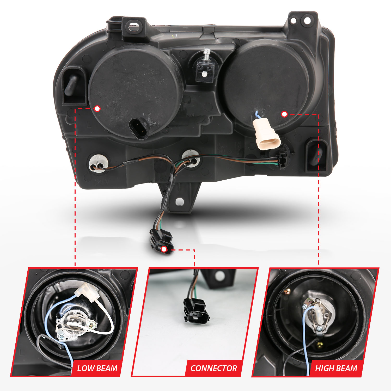 ANZO USA Projector Headlight Set w/Halo 121136