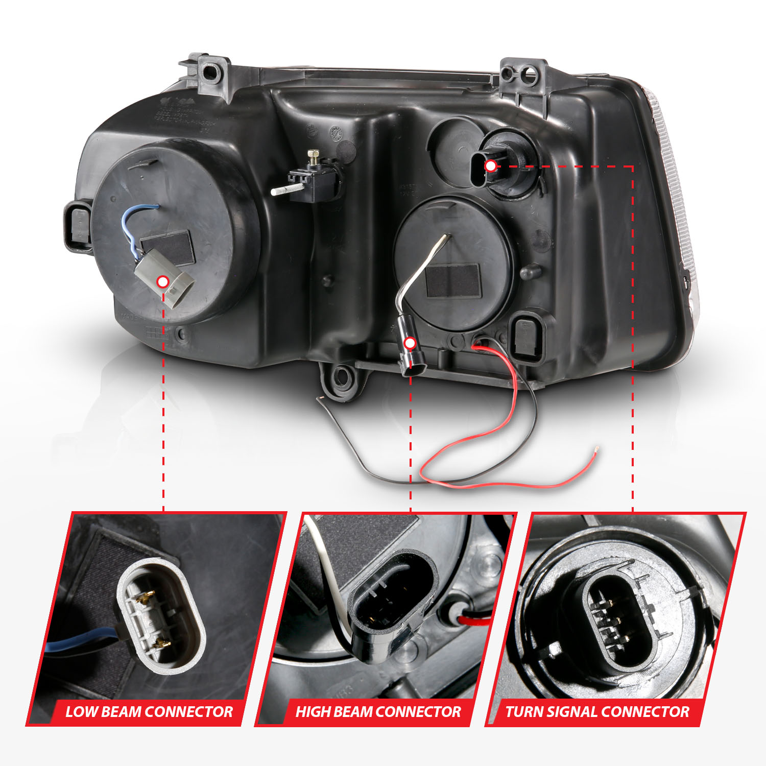 ANZO USA Projector Headlight Set w/Halo 121250