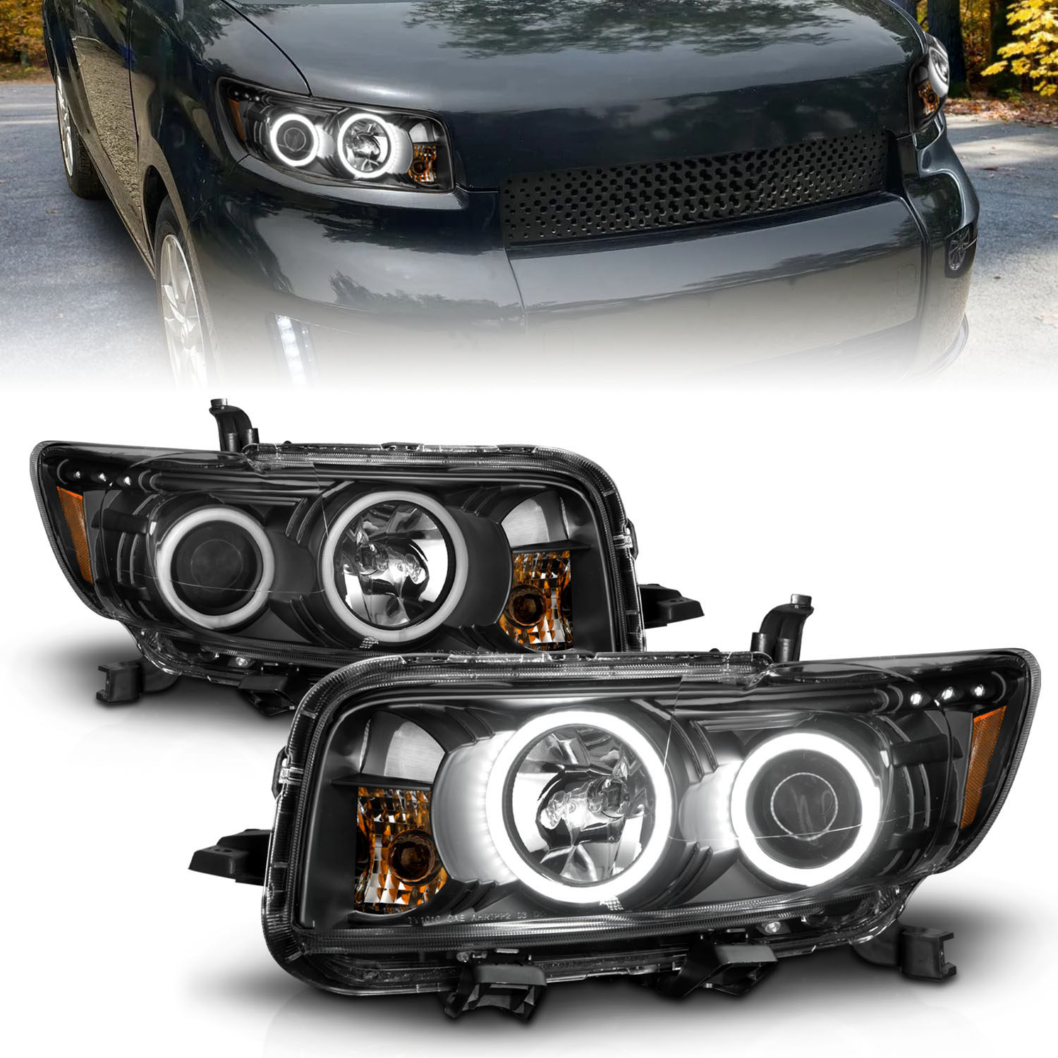 ANZO USA Projector Headlight Set w/Halo 121280