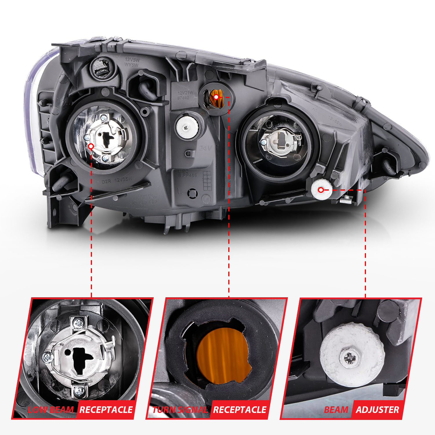 ANZO USA Crystal Headlight Set 121209