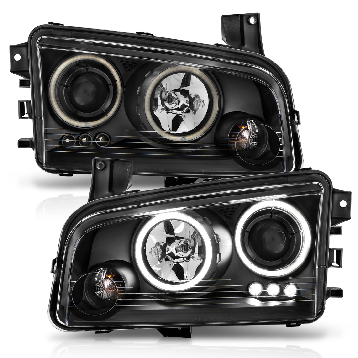 ANZO USA Projector Headlight Set w/Halo 121218